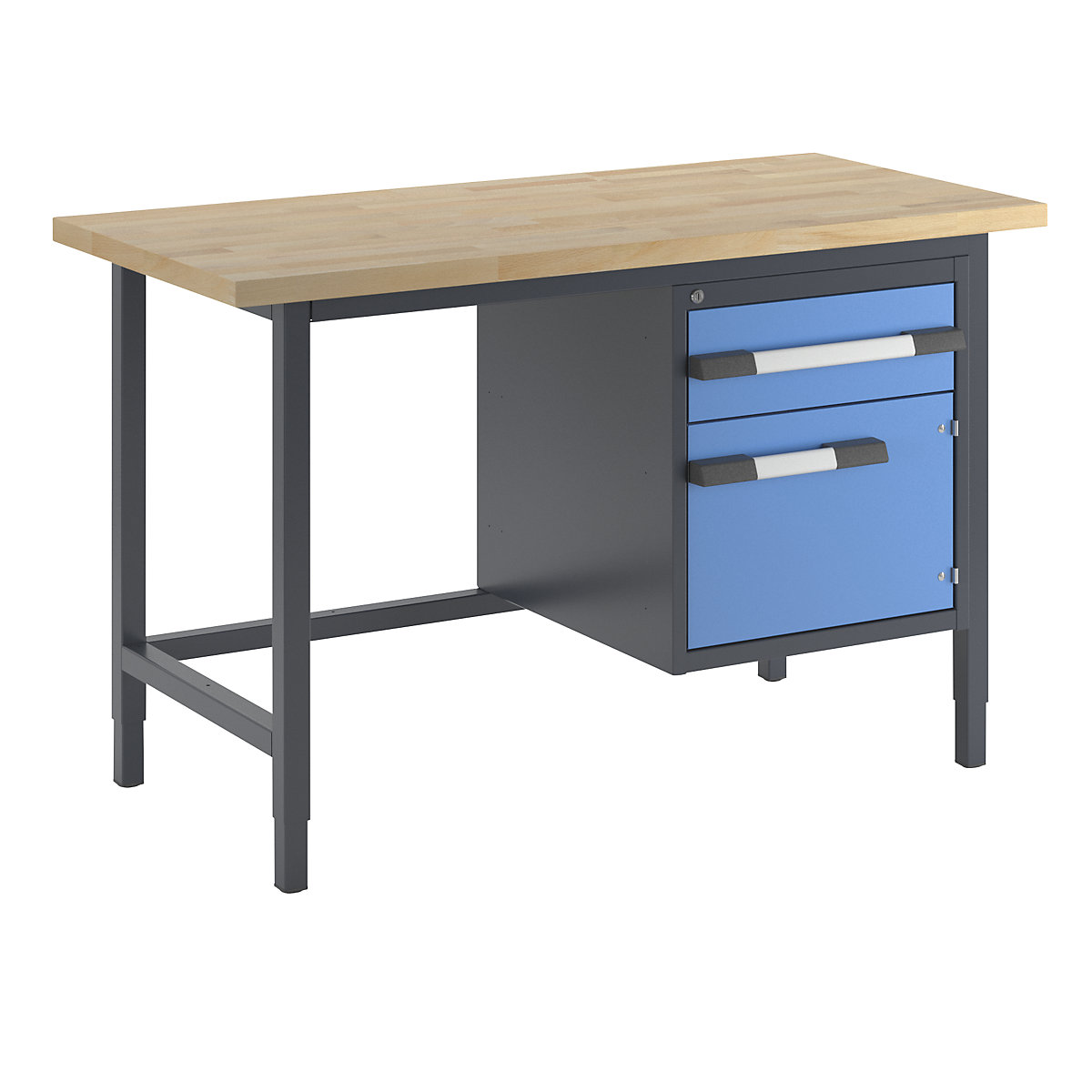Banco da lavoro regolabile in altezza, struttura modulare – eurokraft pro