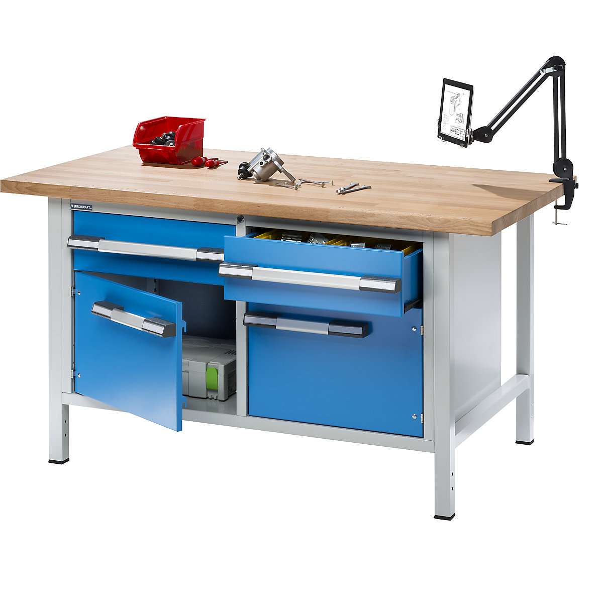 Banco da lavoro, struttura a telaio serie 8000 – eurokraft pro (Foto prodotto 10)-9