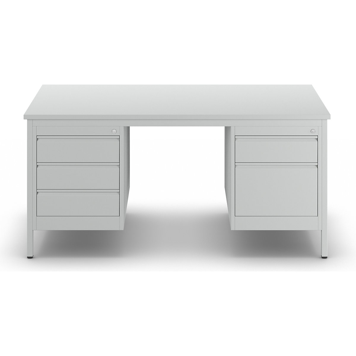 Scrivania per capi reparto, grigio chiaro – eurokraft basic (Foto prodotto 4)-3