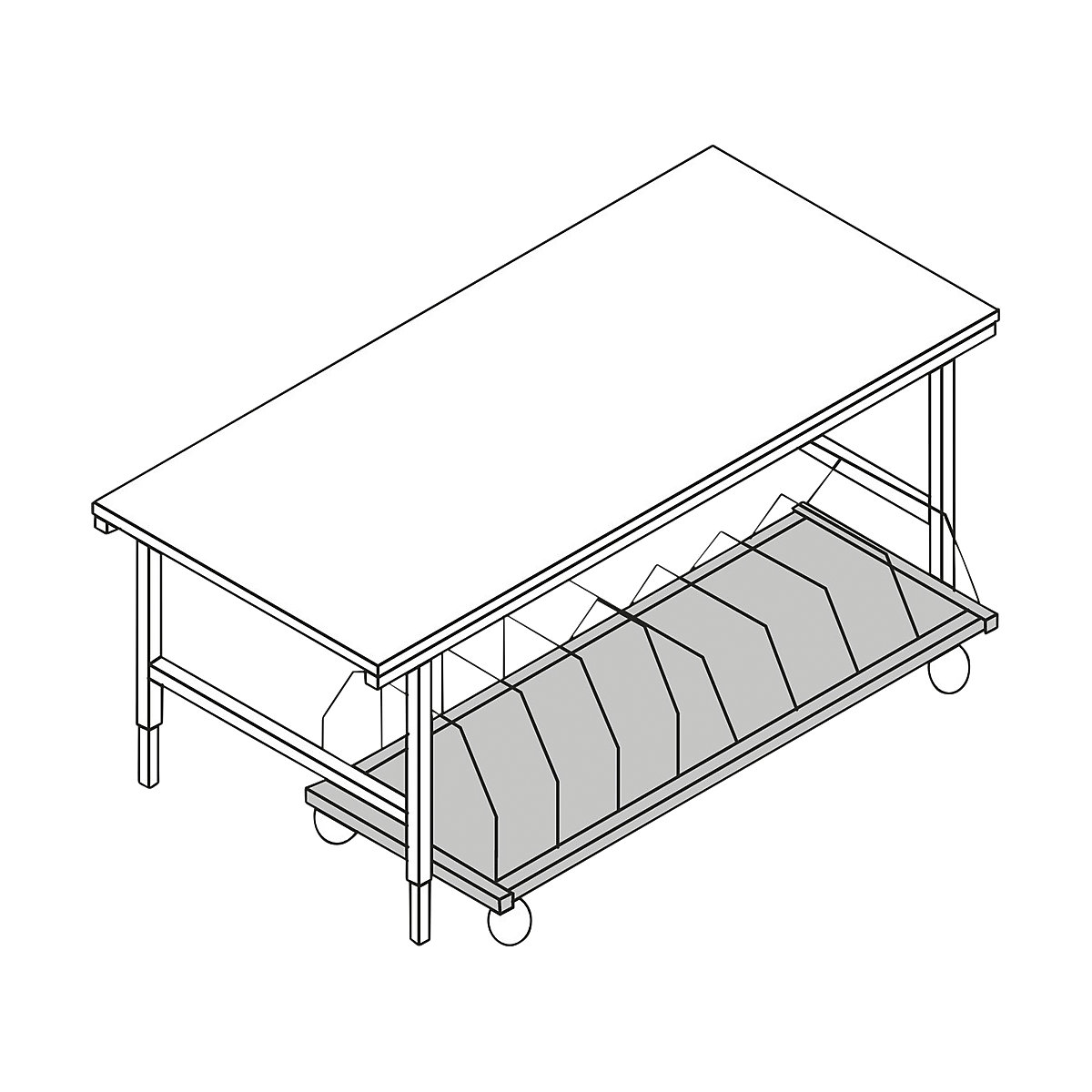 Carrello per imballi, mobile