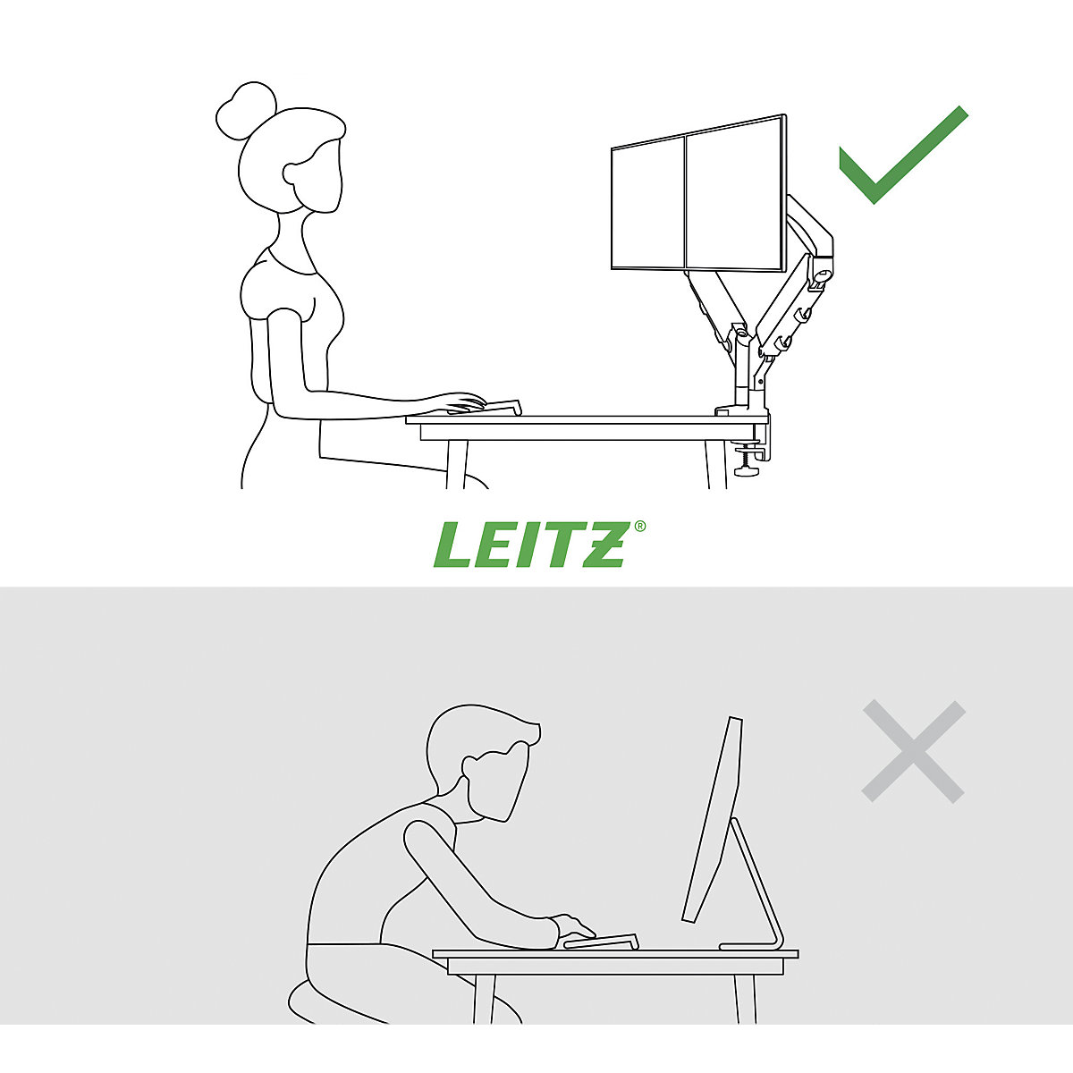 Ergo Braccio salvaspazio per doppio monitor – Leitz (Foto prodotto 7)-6