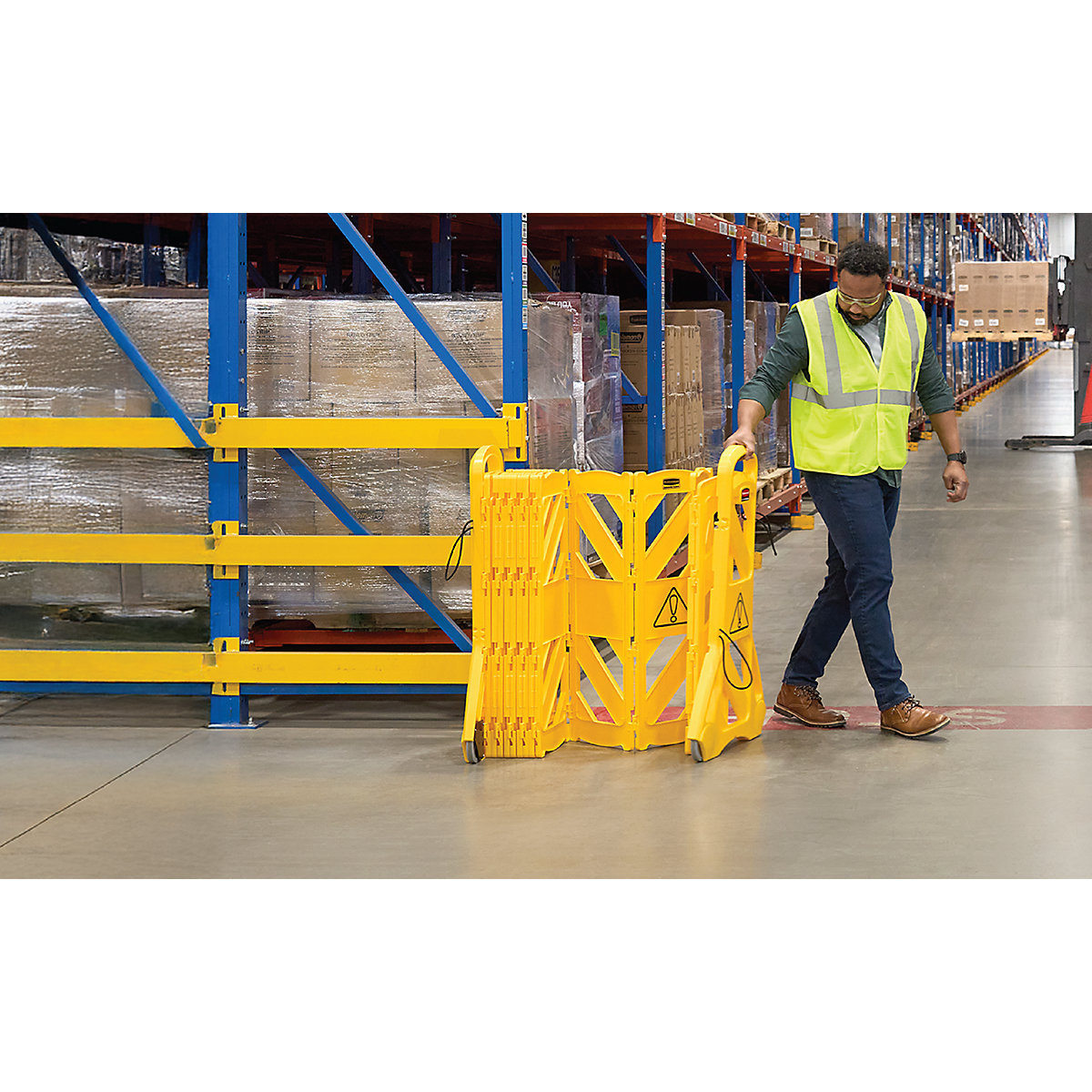 Recinzione di sbarramento mobile in polietilene – Rubbermaid (Foto prodotto 10)-9