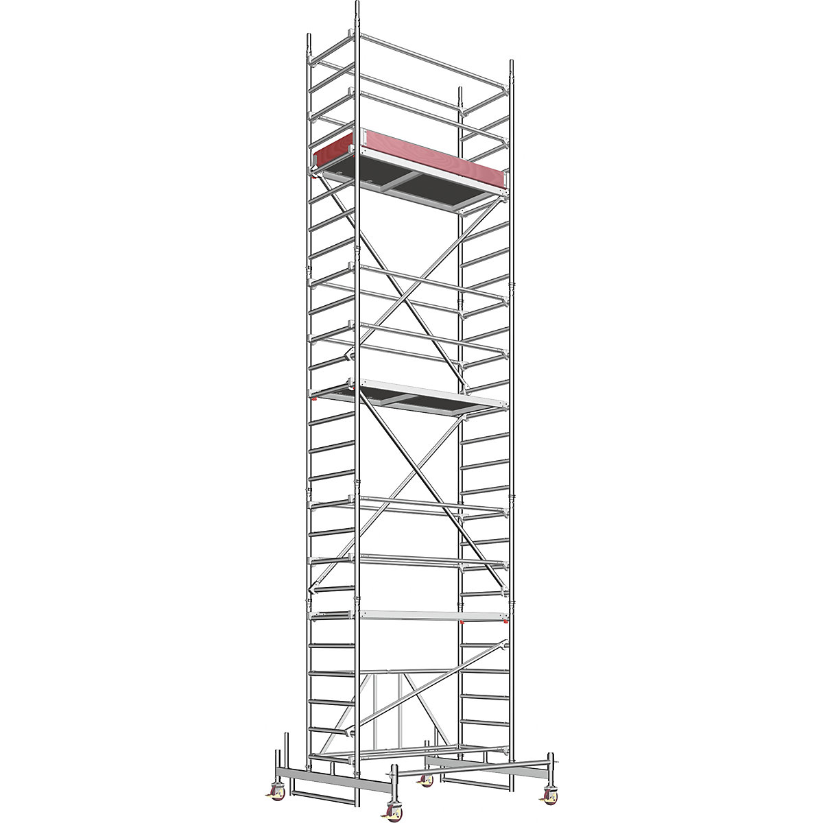 Trabattello pieghevole in alluminio ZIFA – Layher, piattaforma 1,80 x 0,75 m, altezza del trabattello 6,98 m-1