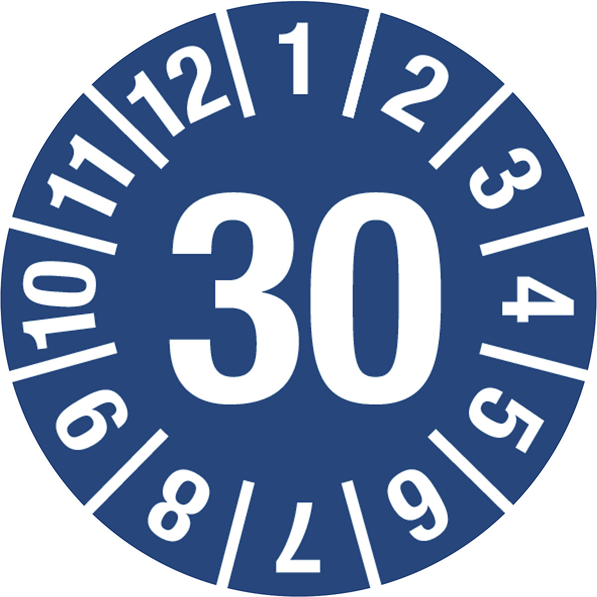 Targhetta di controllo, un anno, pellicola per documenti, Ø 15 mm, 30, blu-5