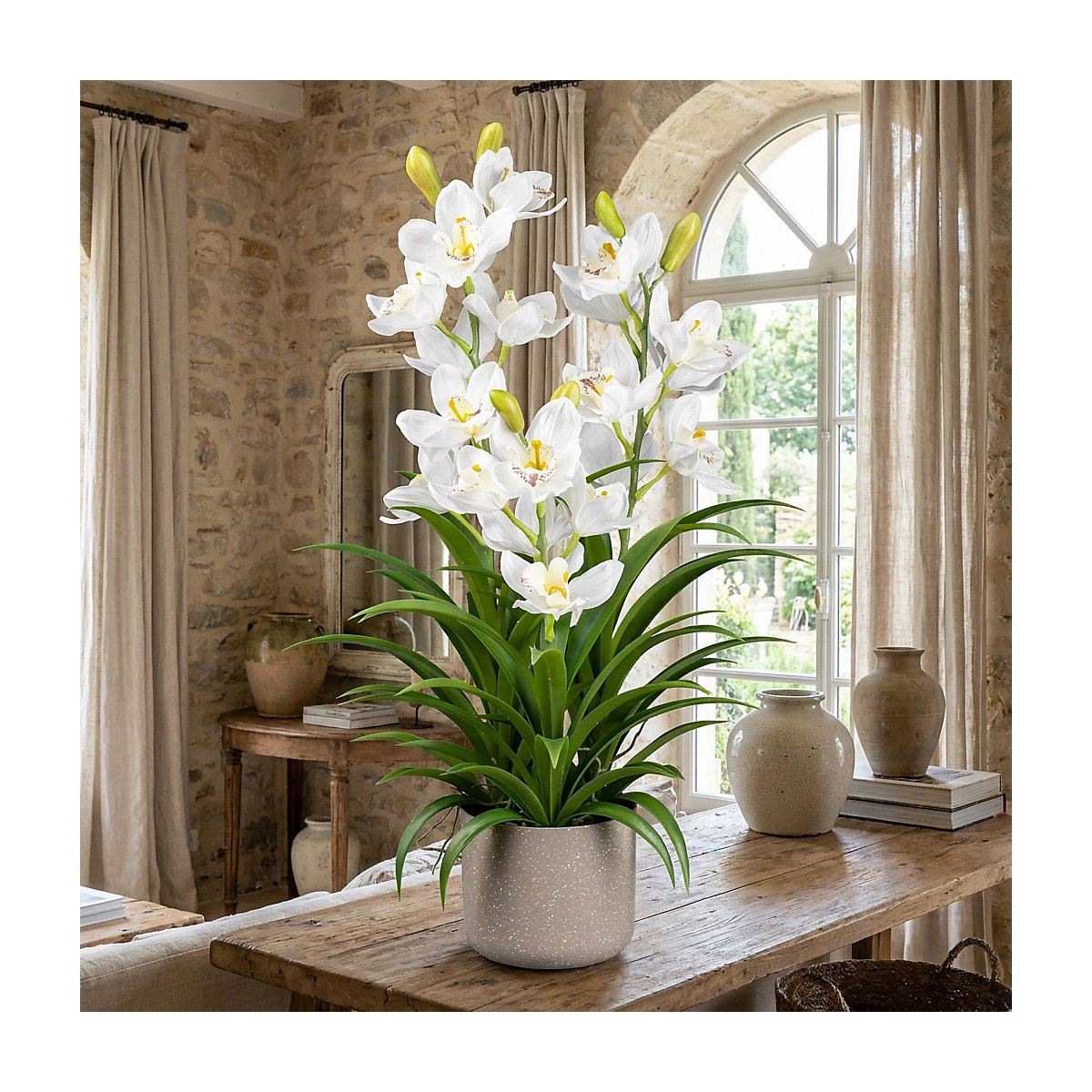 Künstliche Orchidee Cymbidium (Produktabbildung 3)-2