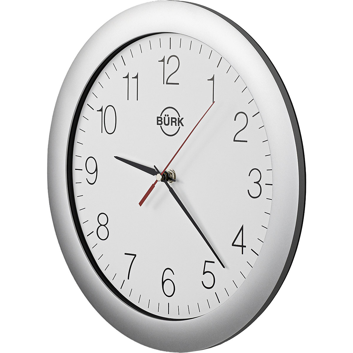 Kaiserkraft Wall Clock ABS Plastic Silver 300mm 6