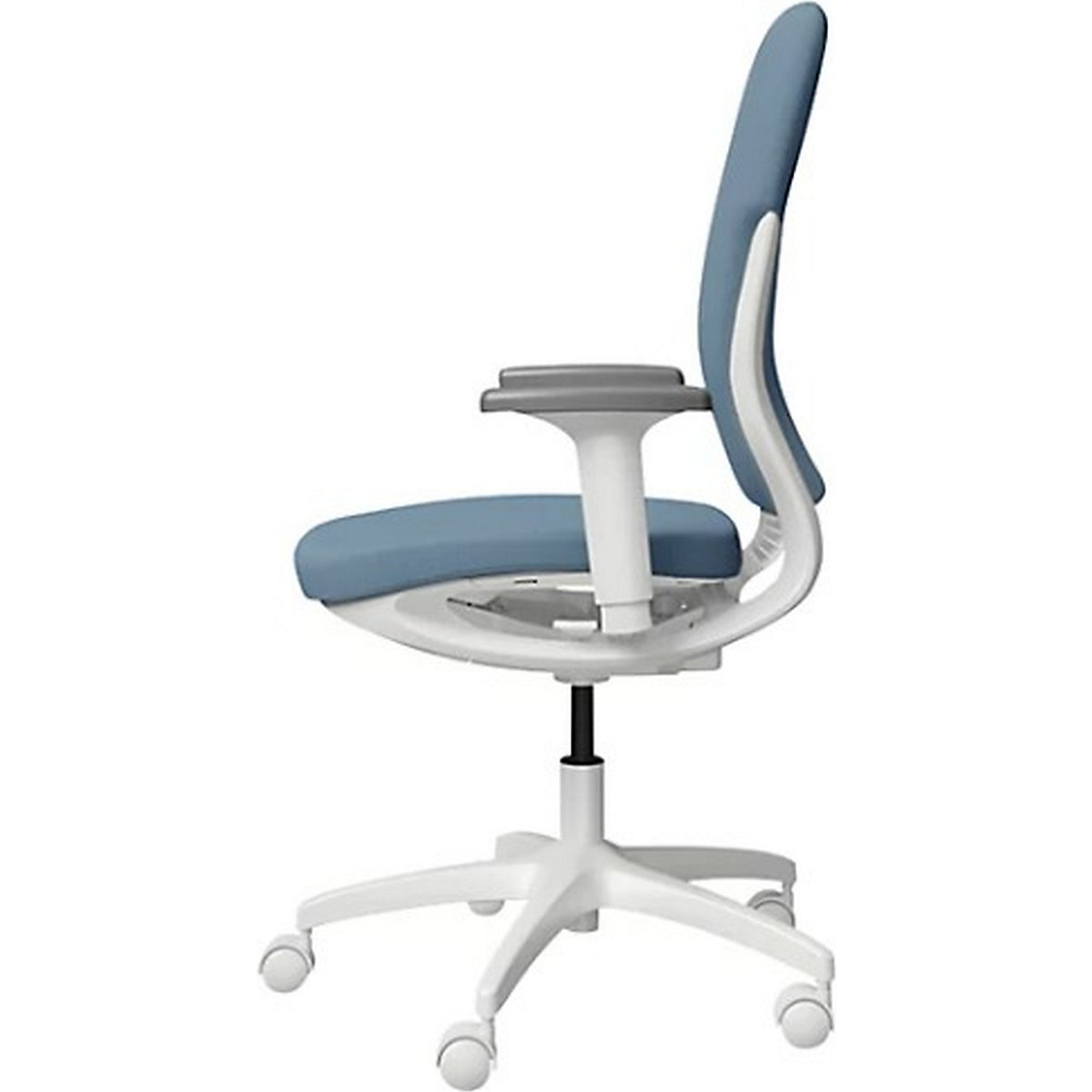 Kaiserkraft Bürostuhl MOTION, Polsterrückenlehne, Weiß, Hellblau 7