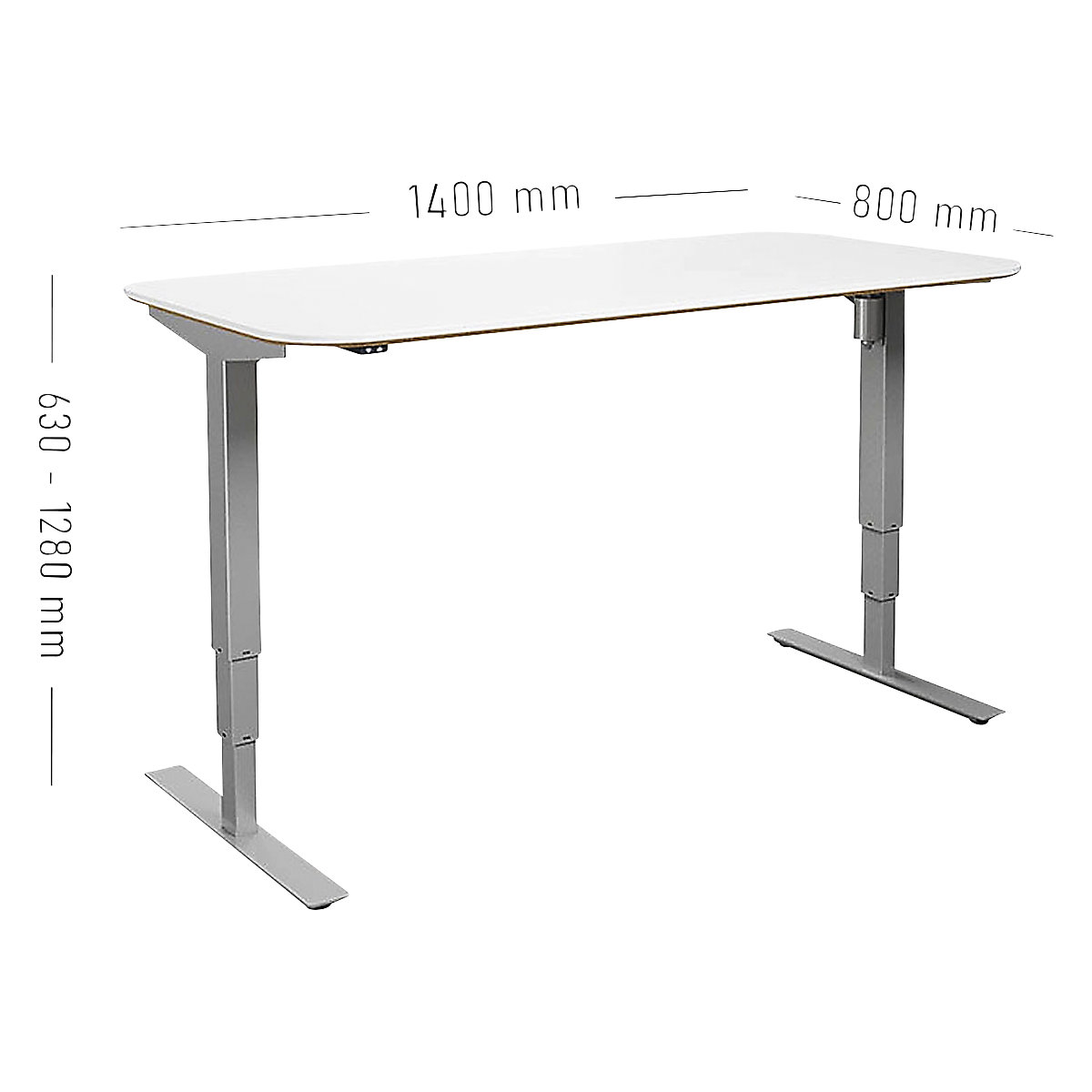 Bureau Kaiserkraft Atlanta Trend, réglable en hauteur électriquement, Blanc/Argent 8