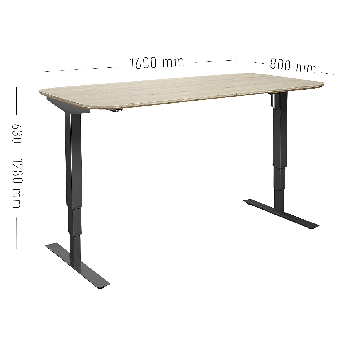 Schreibtisch Atlanta Trend, elektrisch höhenverstellbar (Produktabbildung 7)-6