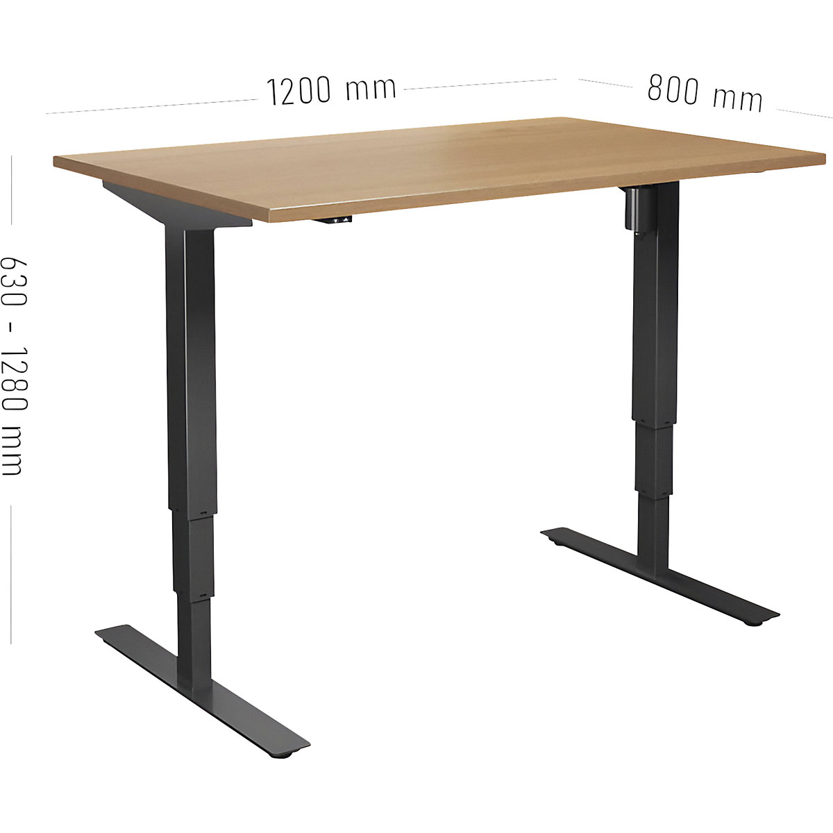 Schreibtisch Atlanta, elektrisch höhenverstellbar (Produktabbildung 6)-5