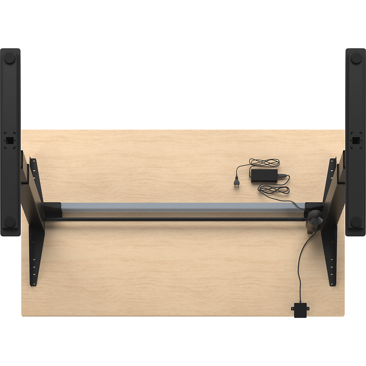 Kaiserkraft Atlanta Height-Adjustable Desk Birch/Black 140x80 cm 10