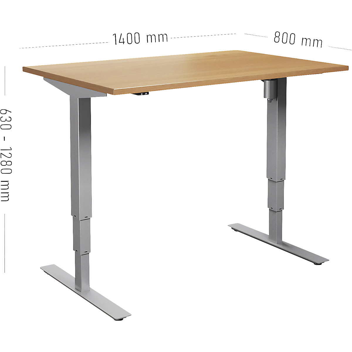 Schreibtisch Atlanta, elektrisch höhenverstellbar (Produktabbildung 6)-5