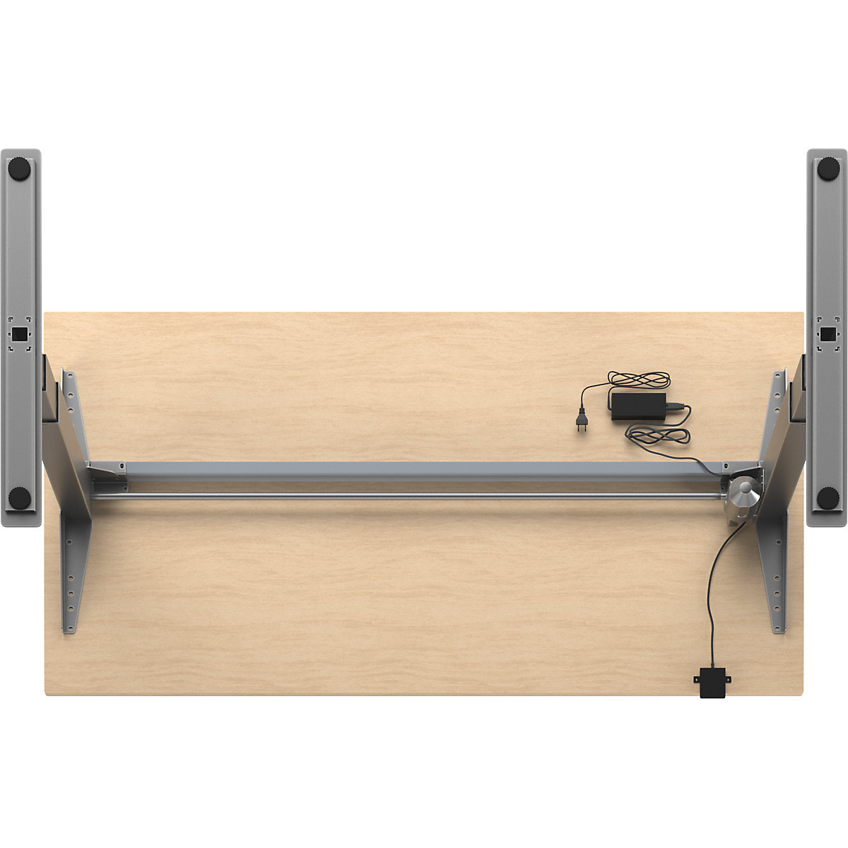 Kaiserkraft Atlanta Electric Standing Desk Birch/Silver 160x80 10