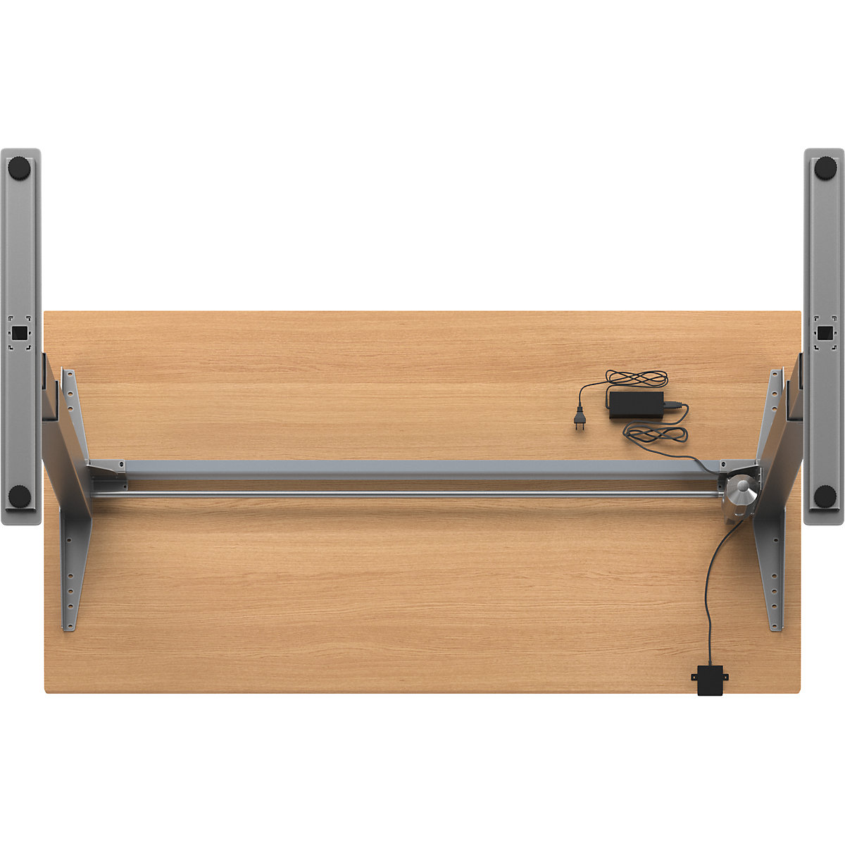 Kaiserkraft Atlanta Electric Height-Adjustable Desk Beech/Silver 160x80 cm 10