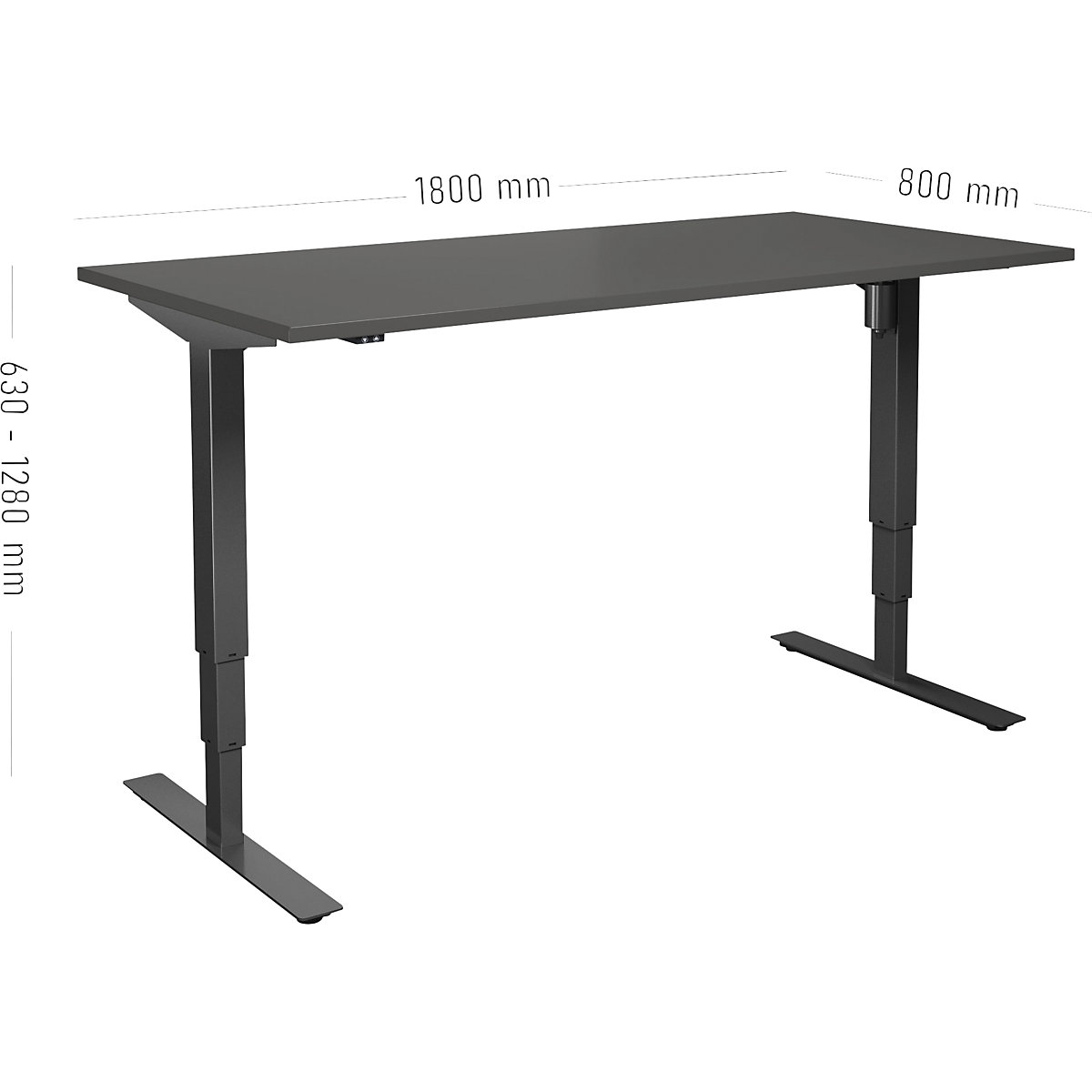 Schreibtisch Atlanta, elektrisch höhenverstellbar (Produktabbildung 6)-5