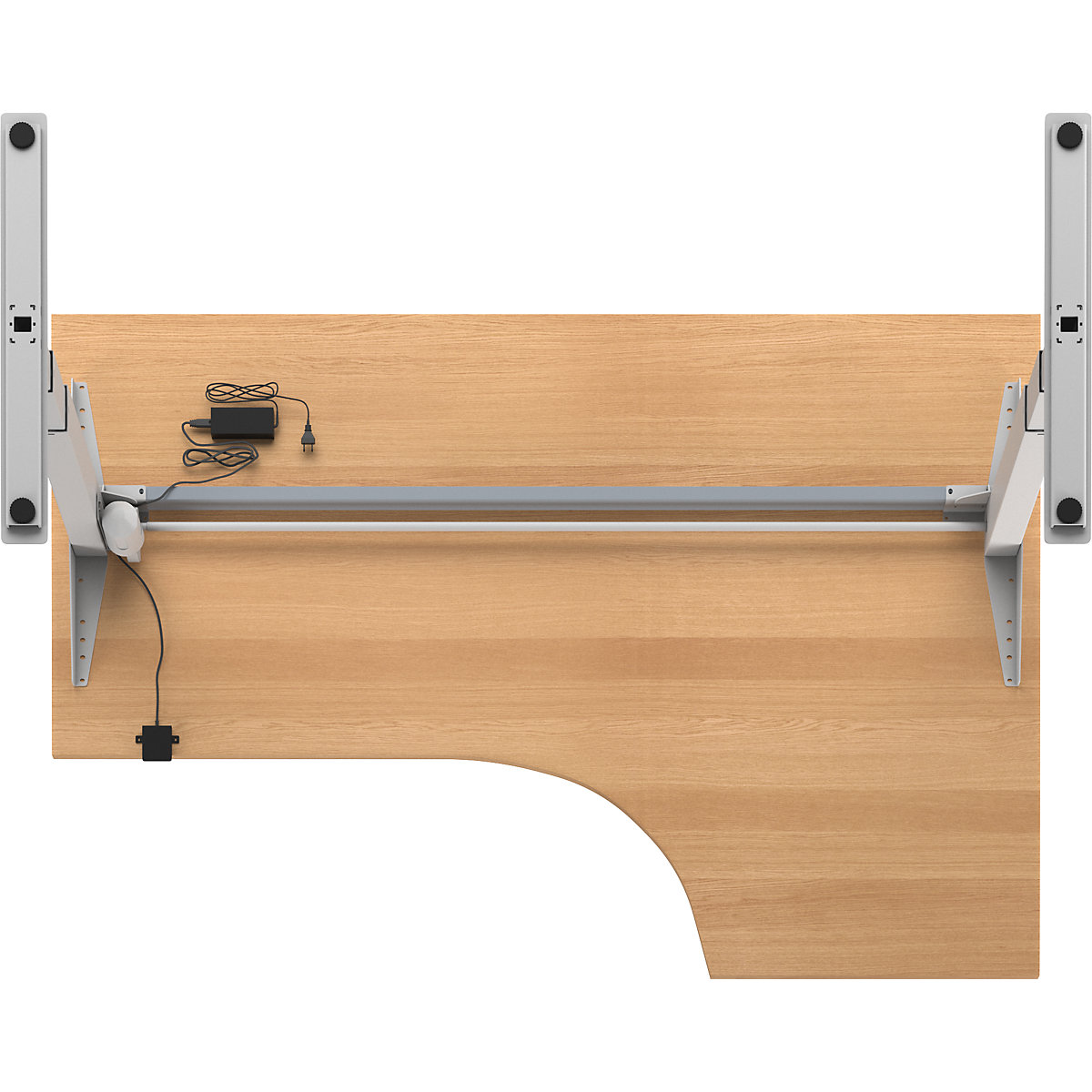 kaiserkirk Atlanta Height Adjustable Corner Desk Beech/White Left 7