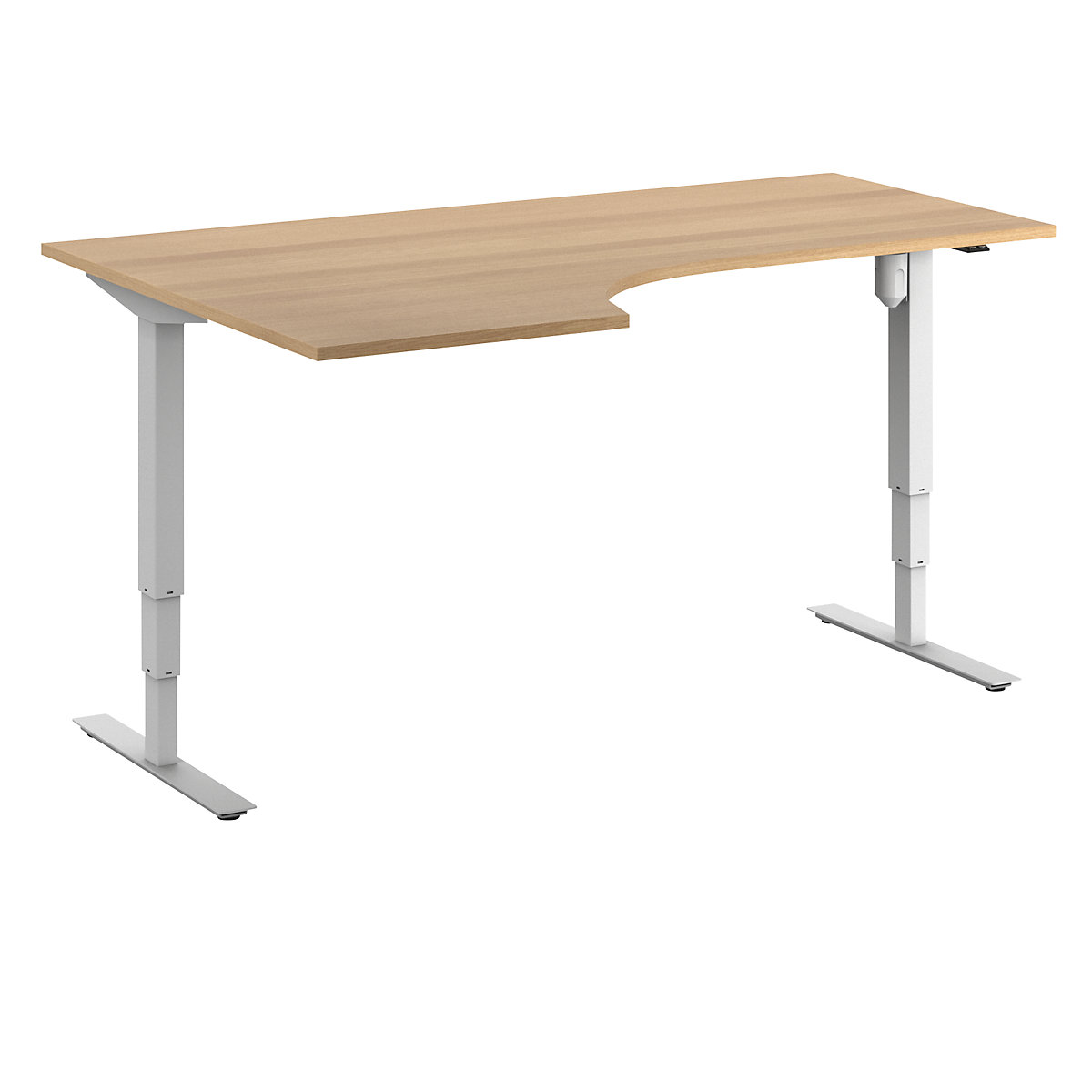kaiserkirk Atlanta Height Adjustable Corner Desk Beech/White Left 3