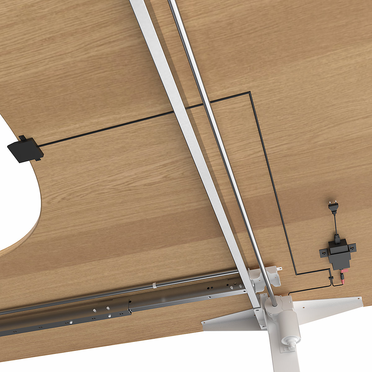Kaiserkraft Atlanta Electric Height-Adjustable Desk L-Shape Beech/White 180x200 cm 9