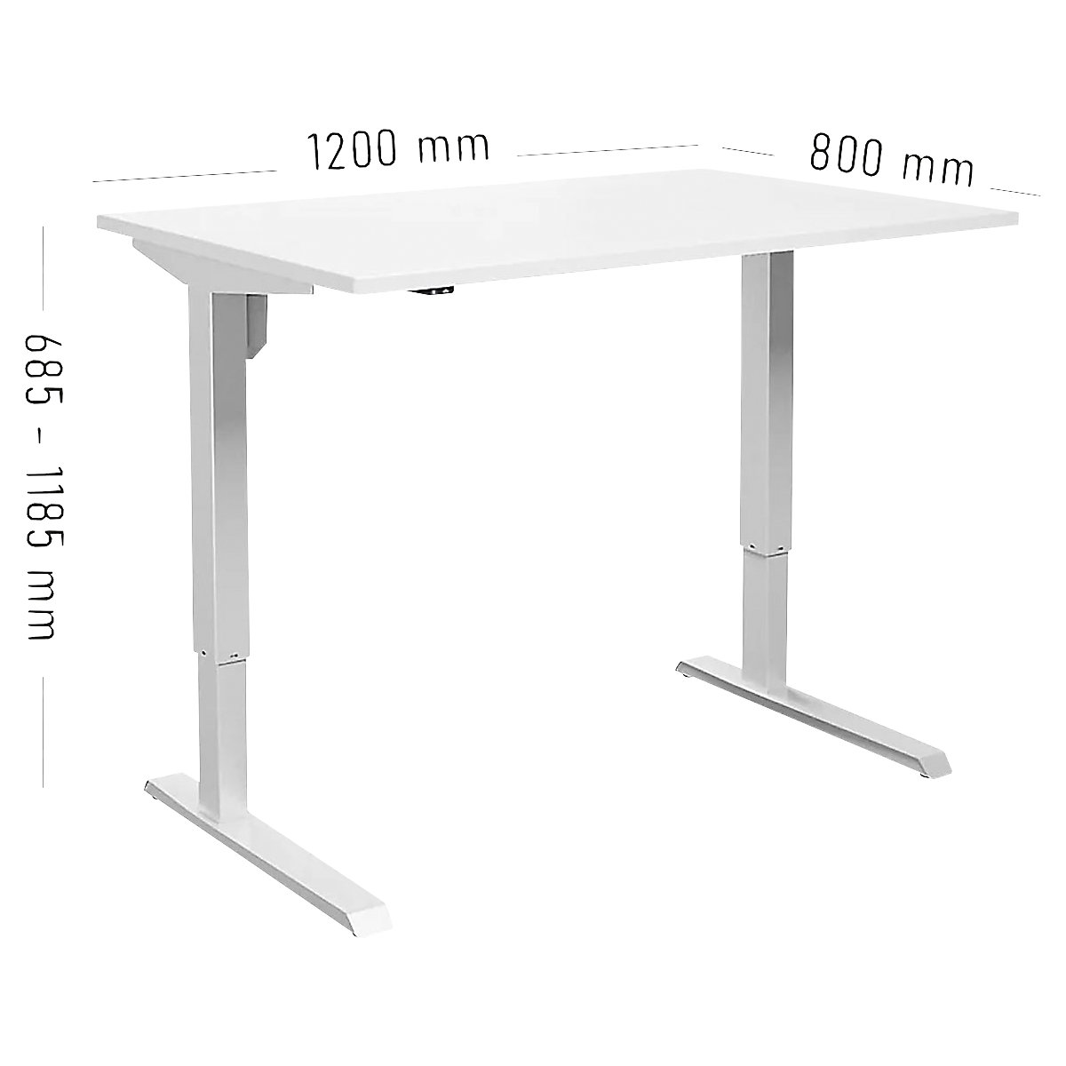 Venla Electric Height-Adjustable Desk White 1200x800 mm 9