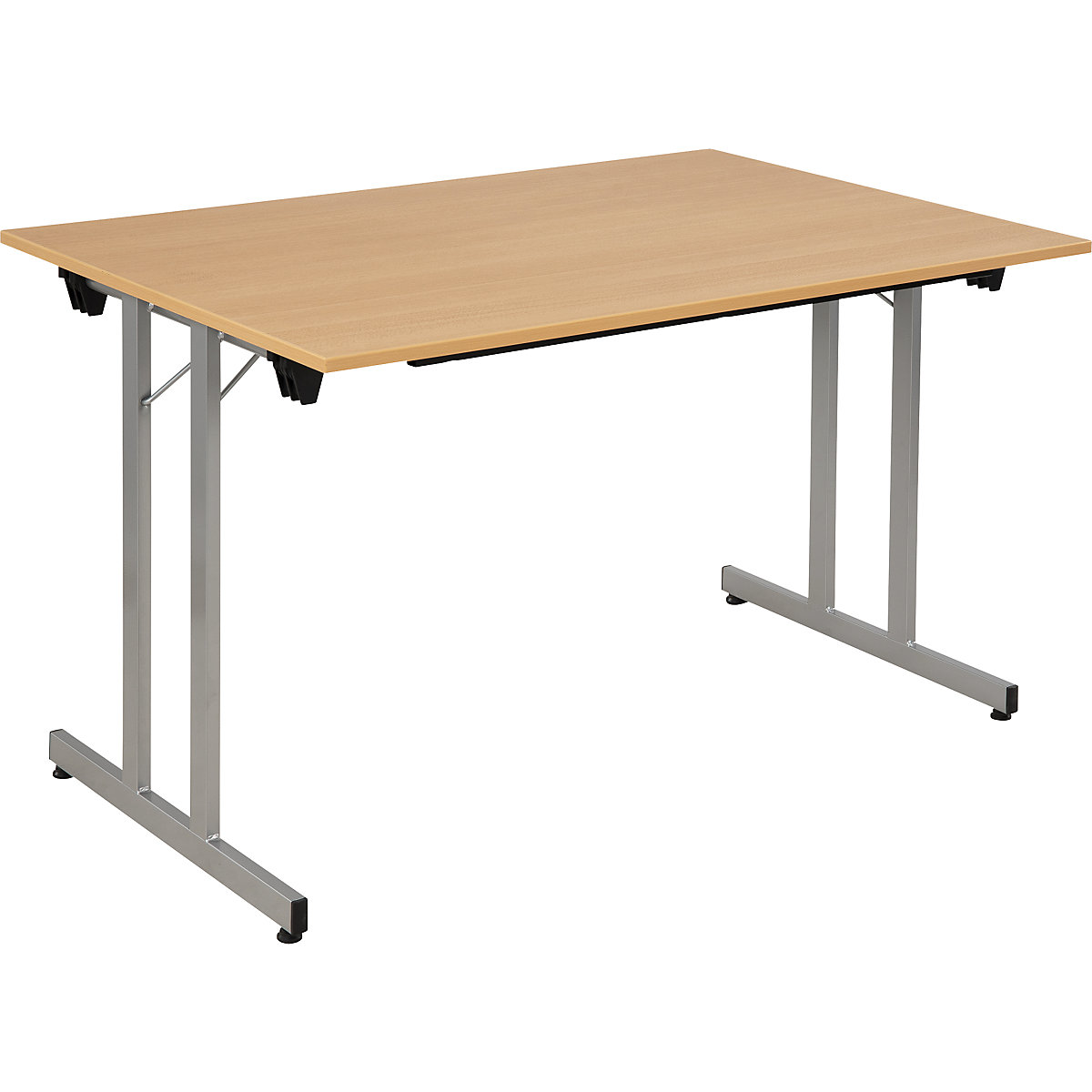 Klapptisch STANDARD, Vierkant-Gestell mit Höhenausgleichsschrauben, 1200 x 800 mm, Gestell alufarben, Platte Buche-Dekor-14