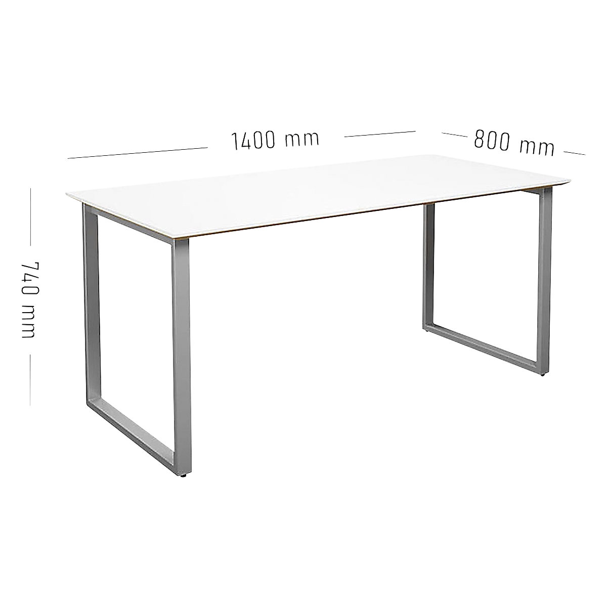 kaiserkraft DUO-O Multipurpose Table White/Silver 140x80 cm 4