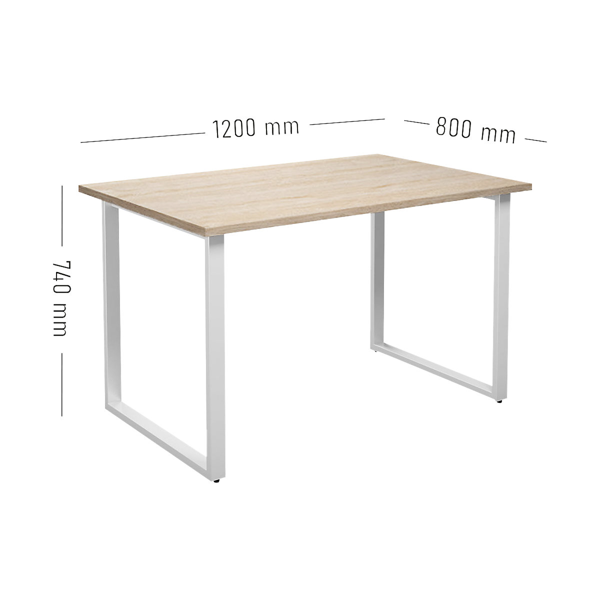 kaiserkraft DUO-O Multipurpose Table Oak/White 1200x800mm 4
