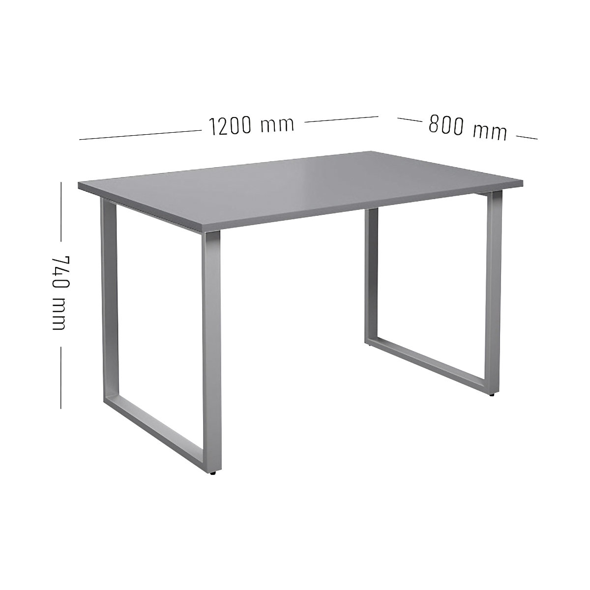 kaiserkraft DUO-O Multipurpose Table Light Gray/Silver 120x80 cm 4