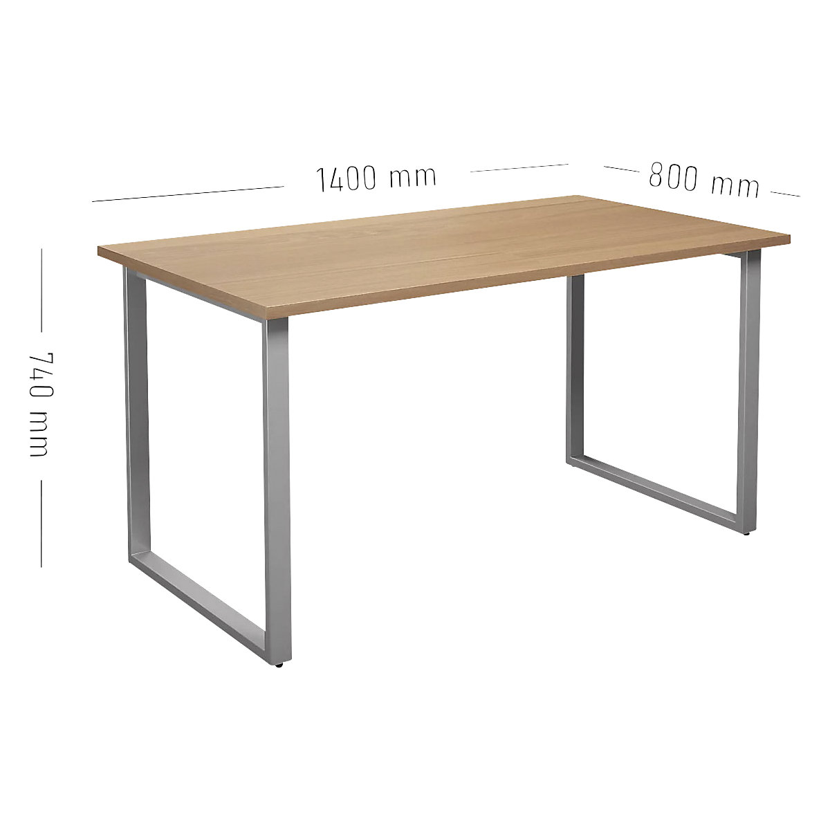 kaiserkraft DUO-O Multipurpose Table Beech / Silver 1400x800 mm 4