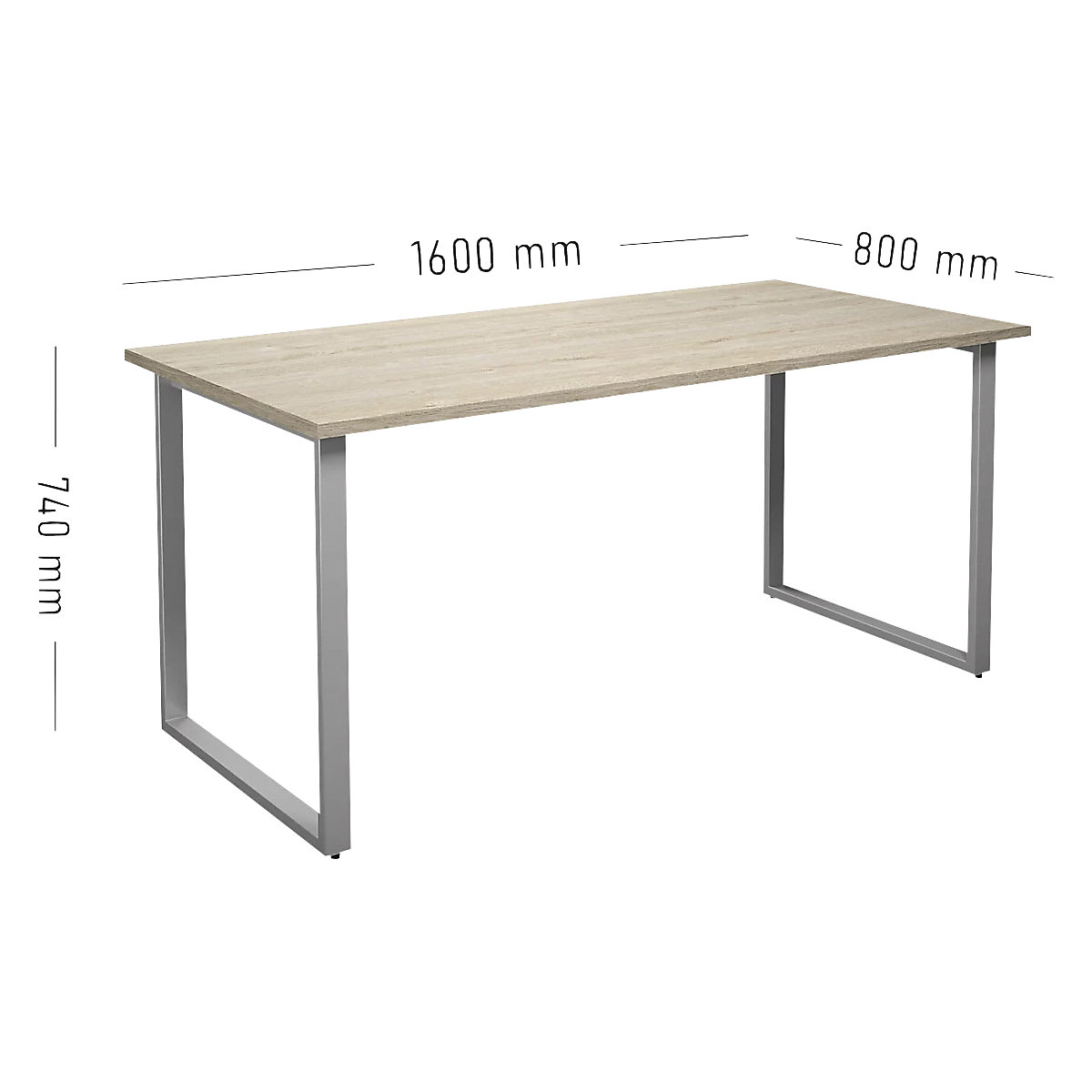 Kaiserkraft DUO-O Multipurpose Table Oak / Silver 160 cm 4