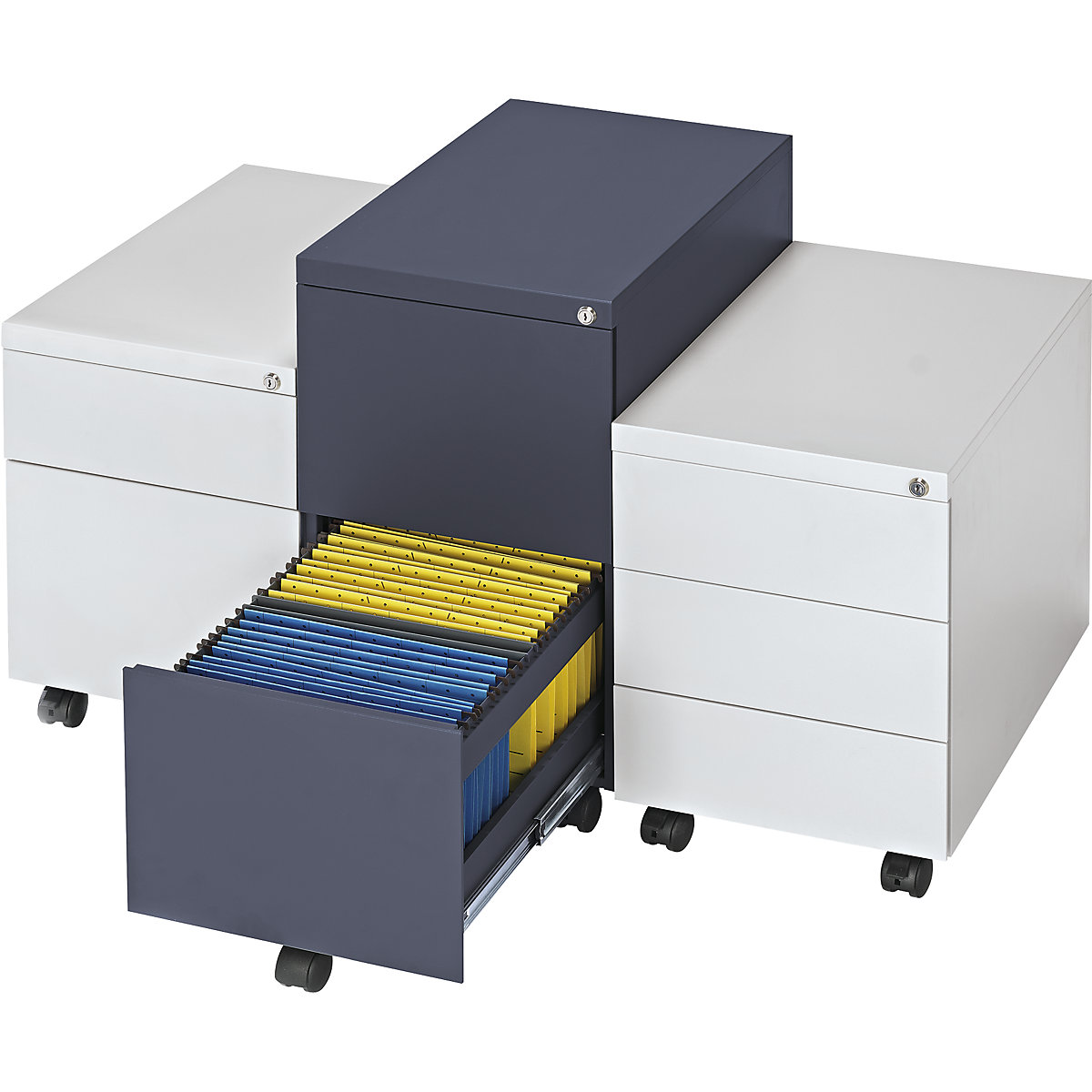 Rollcontainer, Stahl eurokraft basic (Produktabbildung 2)-1