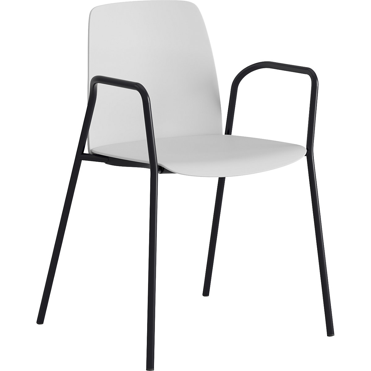 Kaiserkraft Stuhl Helmer, Sitz weiß, Gestell schwarz, 4 Stk 2