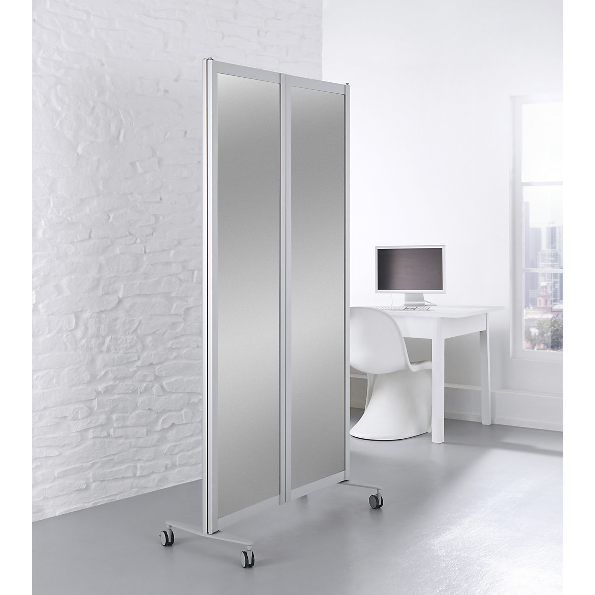 Mobile Faltstellwand, schwer entflammbar (Produktabbildung 2)-1