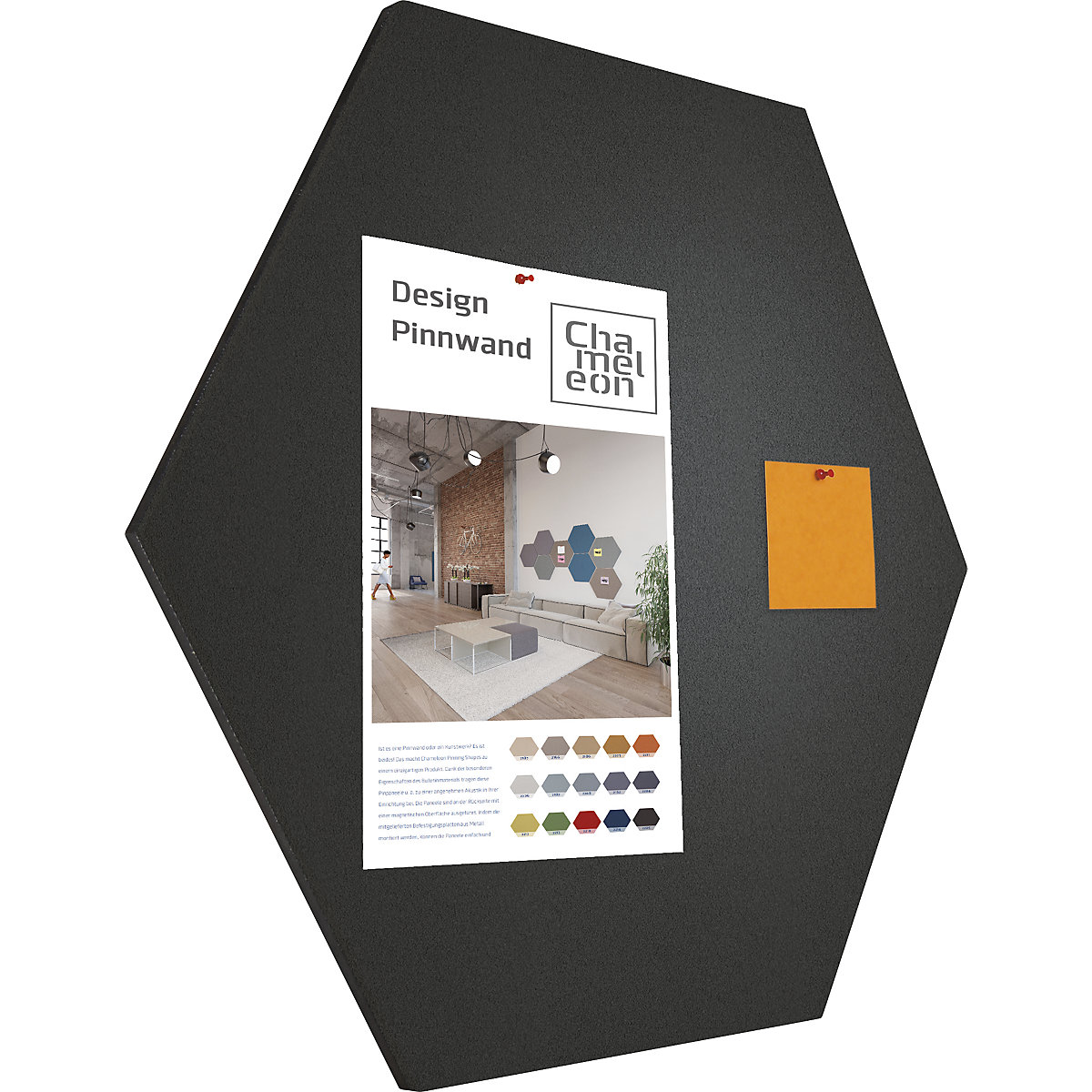 Design-Pinnwand sechseckig Chameleon (Produktabbildung 22)-21