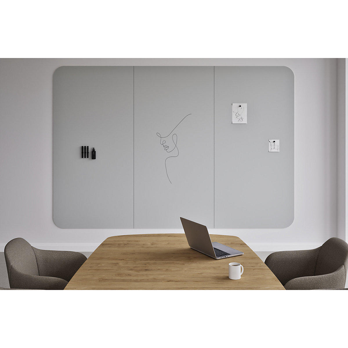 Design-XXL-Whiteboard VisuWall Curve Chameleon (Produktabbildung 6)-5