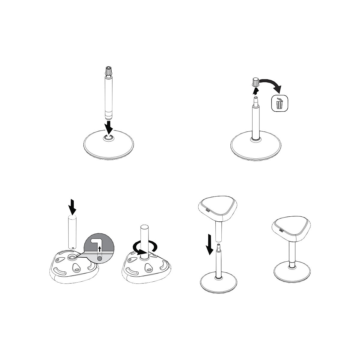 Ergo Active Stehhocker mit Komfortsitz Leitz (Produktabbildung 4)-3