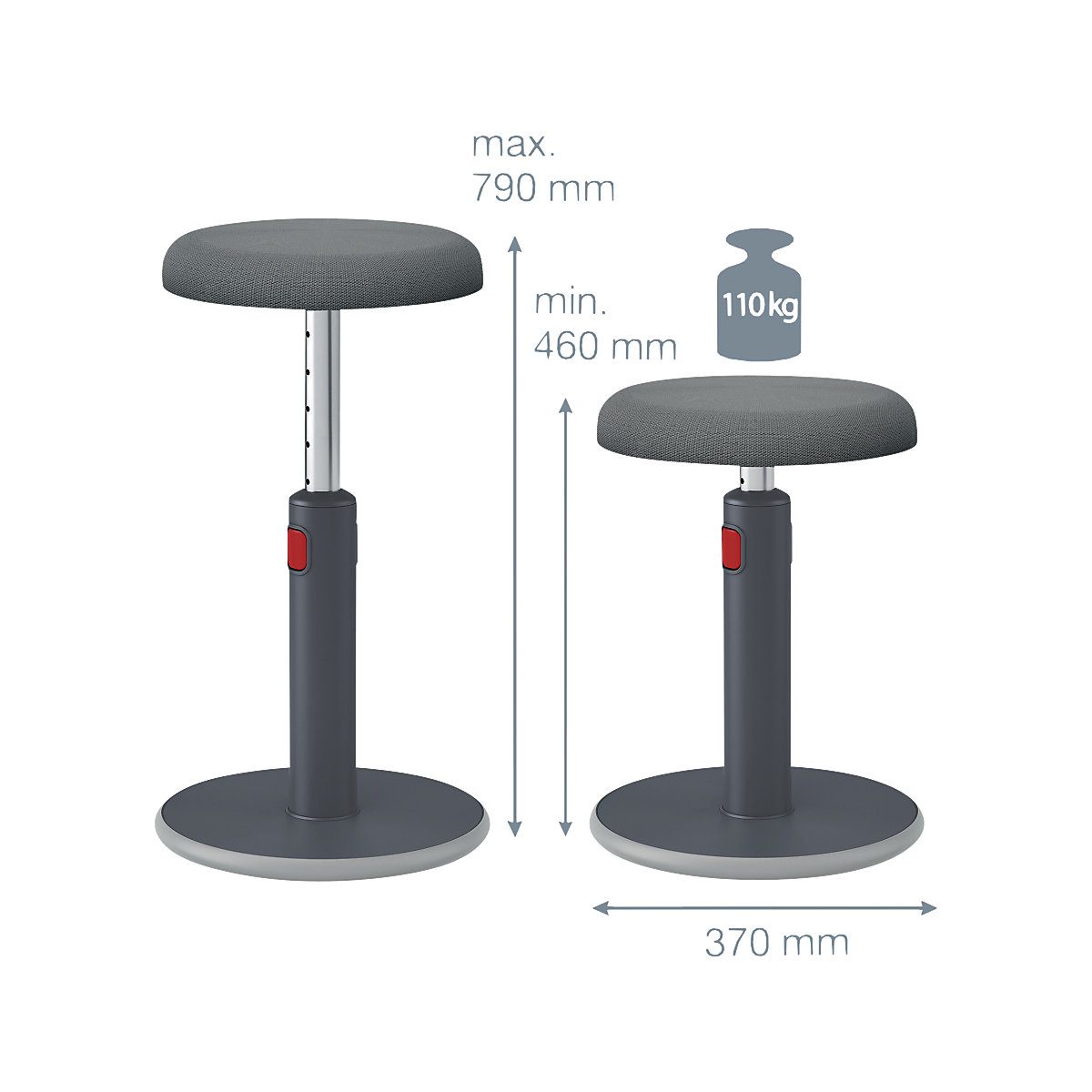 Ergo Cosy Aktiv Sitz- und Stehhocker Leitz (Produktabbildung 9)-8