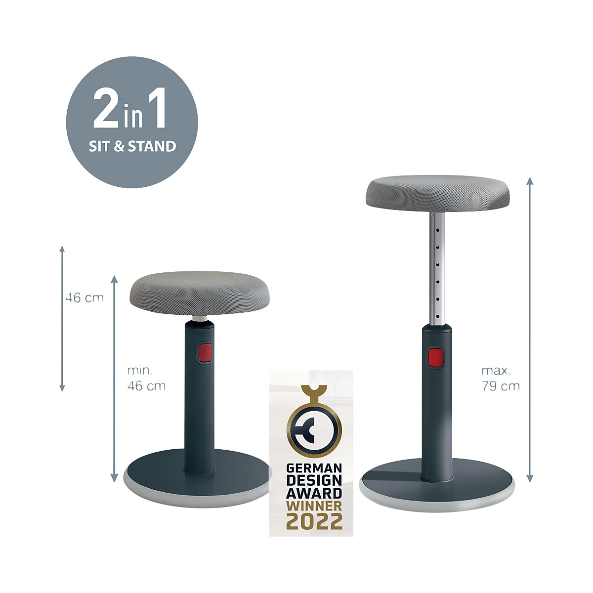 Ergo Cosy Aktiv Sitz- und Stehhocker Leitz (Produktabbildung 2)-1