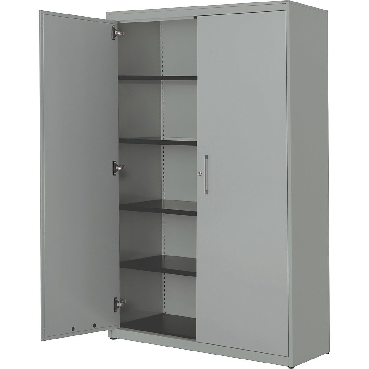mauser Flügeltürenschrank, HxB 1956 x 1200 mm, Stahlplatte, 4 Fachböden, weißaluminium / weißaluminium / weißaluminium