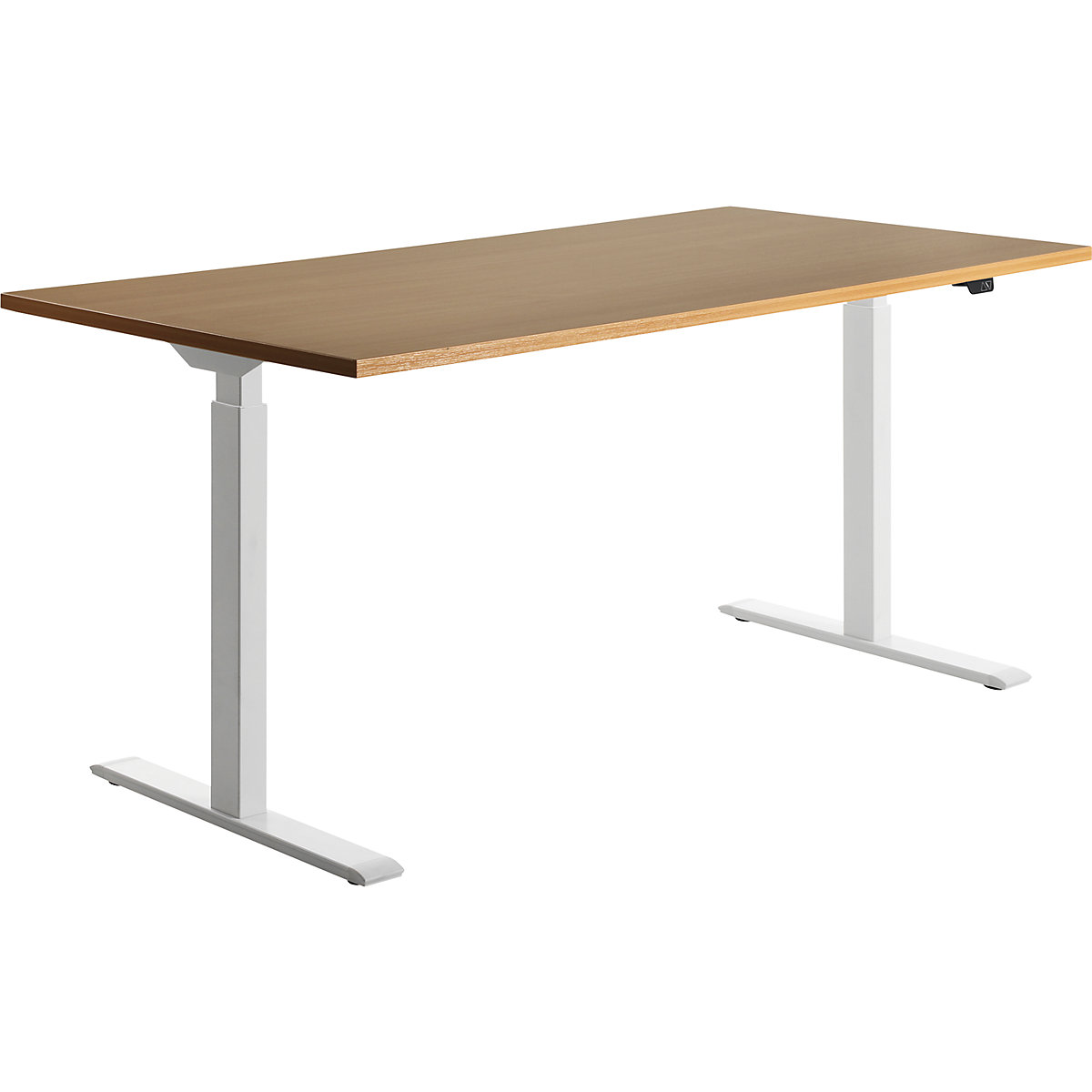 Schreibtisch, elektrisch höhenverstellbar Topstar, gerade, BxT 1600 x 800 mm, Buche/weiß-22