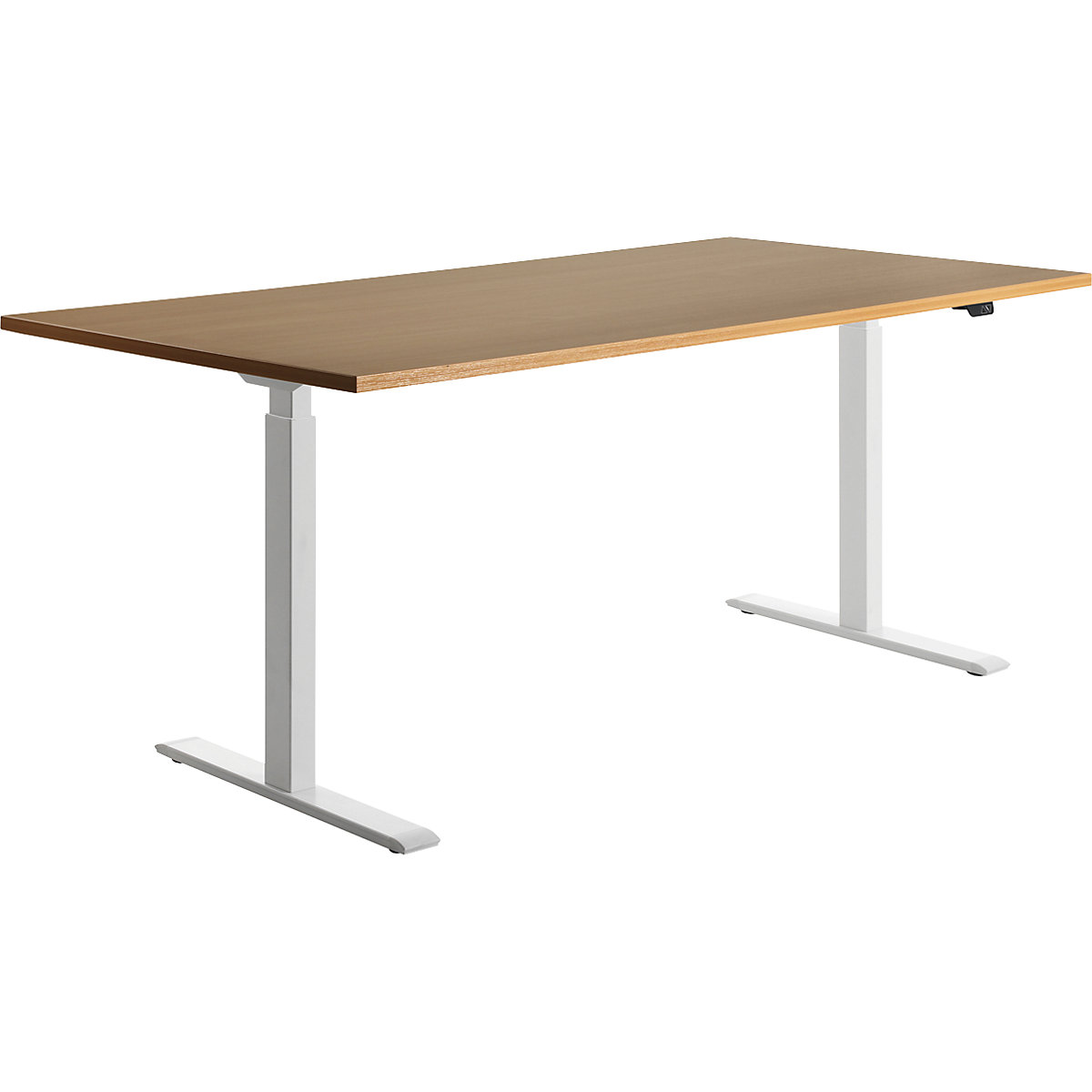 Schreibtisch, elektrisch höhenverstellbar Topstar, gerade, BxT 1800 x 800 mm, Buche/weiß-9