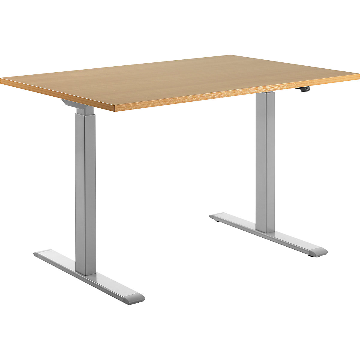 Schreibtisch, elektrisch höhenverstellbar Topstar, gerade, BxT 1200 x 800 mm, Buche/grau-6