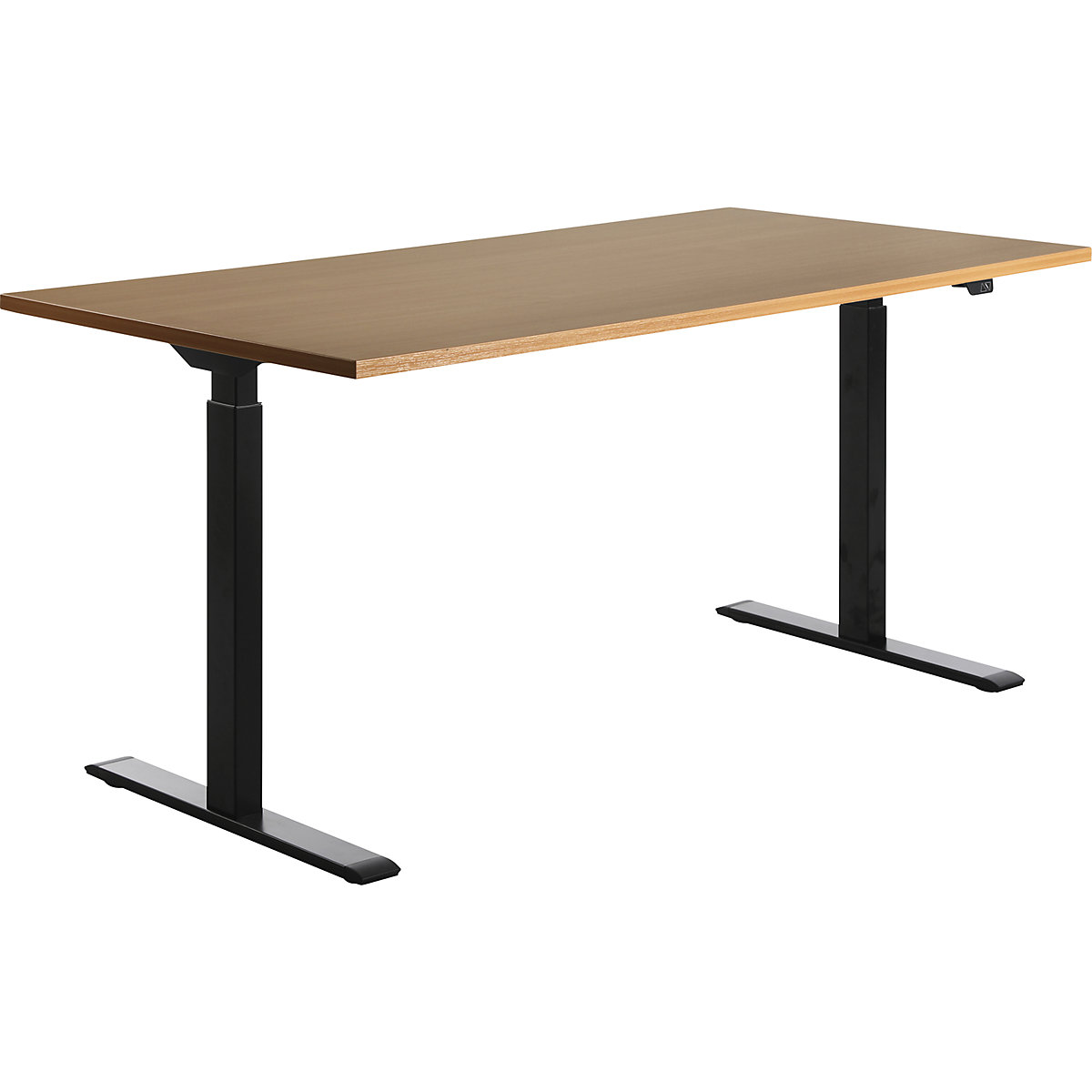 Schreibtisch, elektrisch höhenverstellbar Topstar, gerade, BxT 1600 x 800 mm, Buche/schwarz-12