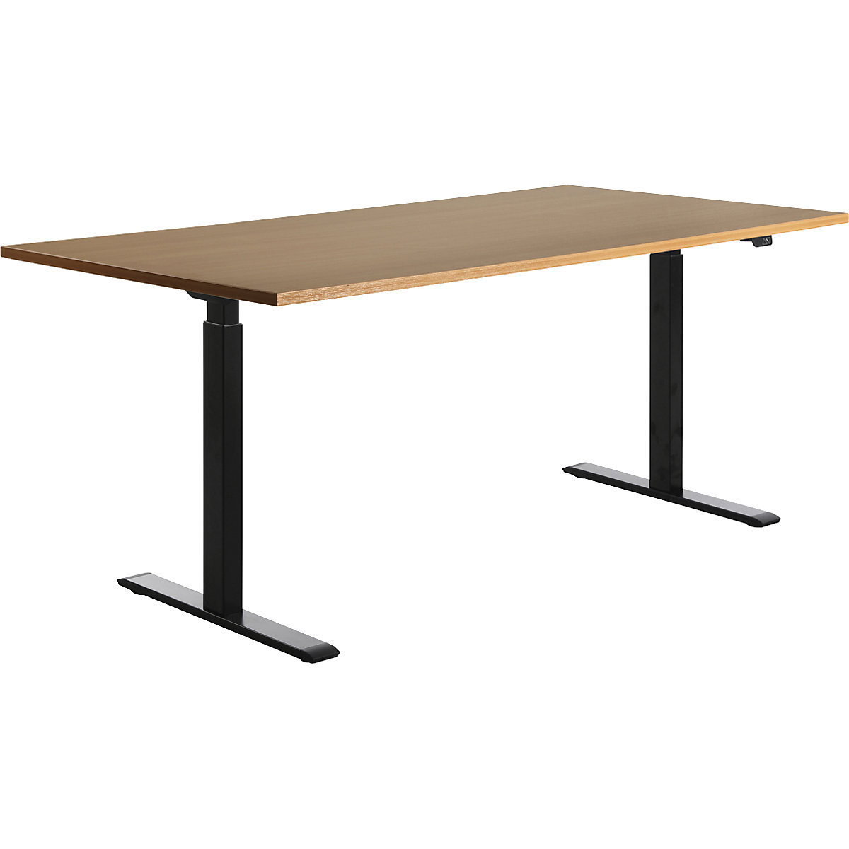Schreibtisch, elektrisch höhenverstellbar Topstar, gerade, BxT 1800 x 800 mm, Buche/schwarz-25