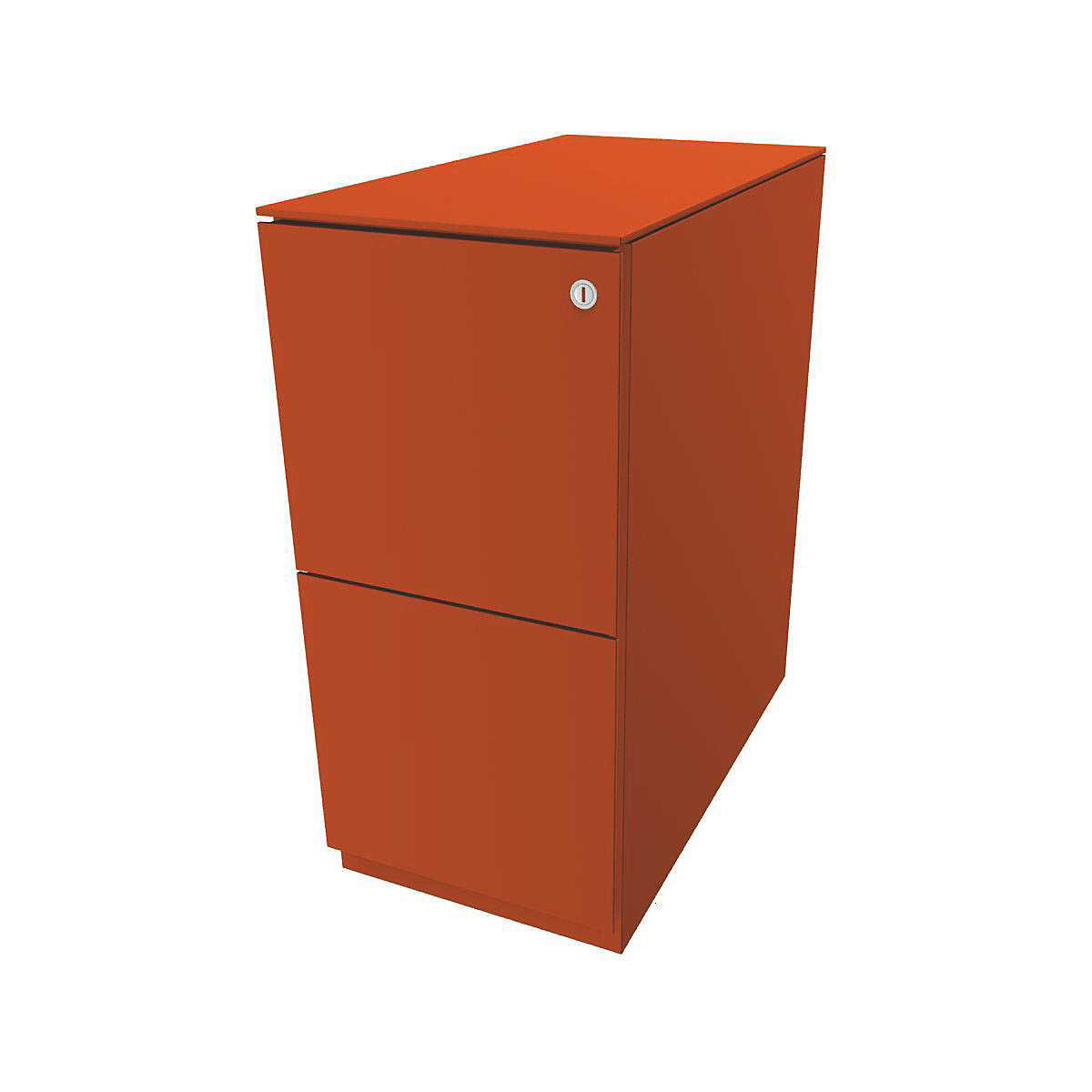 BISLEY Rollcontainer Note™, mit 2 Hängeregistraturen, HxB 652 x 300 mm, mit Top, orange