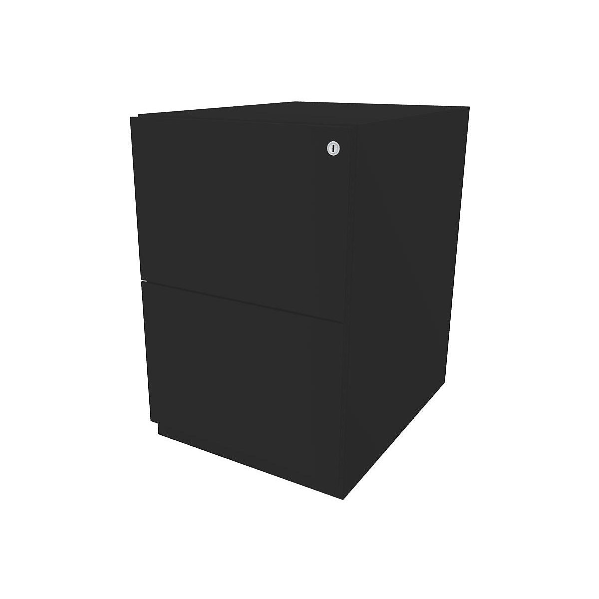 BISLEY Rollcontainer Note™, mit 2 Hängeregistraturen, HxB 645 x 420 mm, schwarz