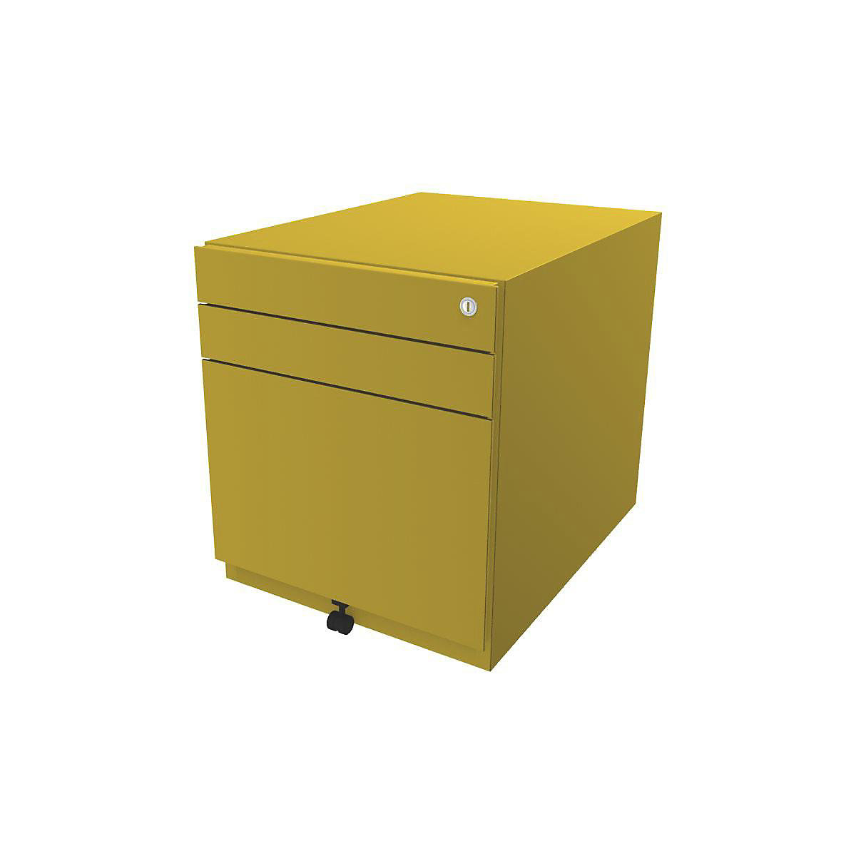 Rollcontainer Note™, mit 2 Universalschubladen, 1 Hängeregistratur BISLEY, HxBxT 565 x 420 x 565 mm, gelb-5