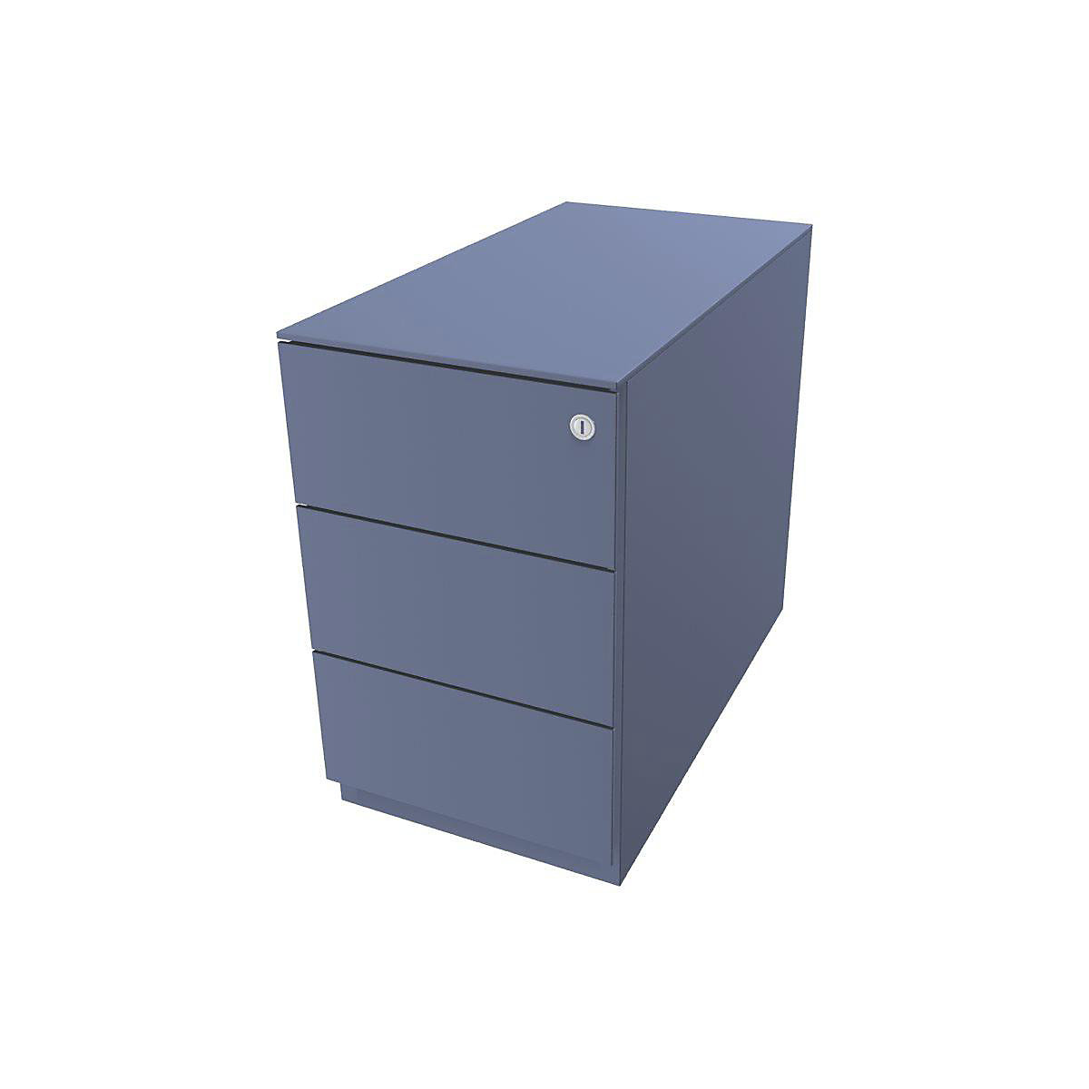 Rollcontainer Note™, mit 3 Universalschubladen BISLEY, HxBxT 502 x 300 x 565 mm, mit Griffleiste und Top, blau-15