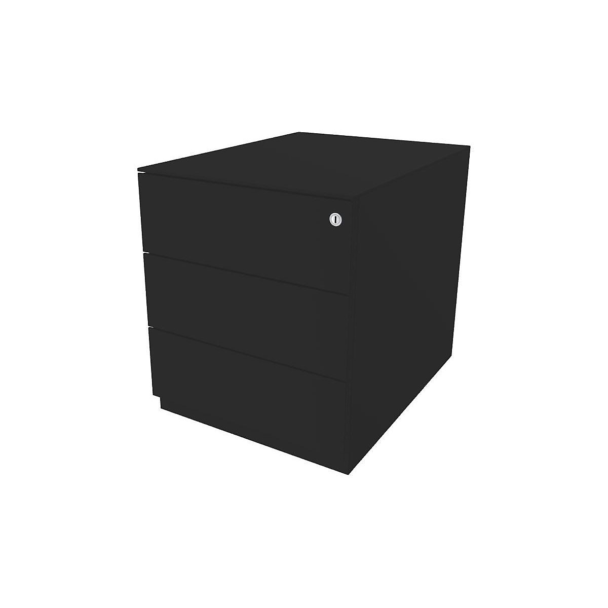 Rollcontainer Note™, mit 3 Universalschubladen BISLEY, HxBxT 502 x 420 x 565 mm, mit Griffleiste und Top, schwarz-14