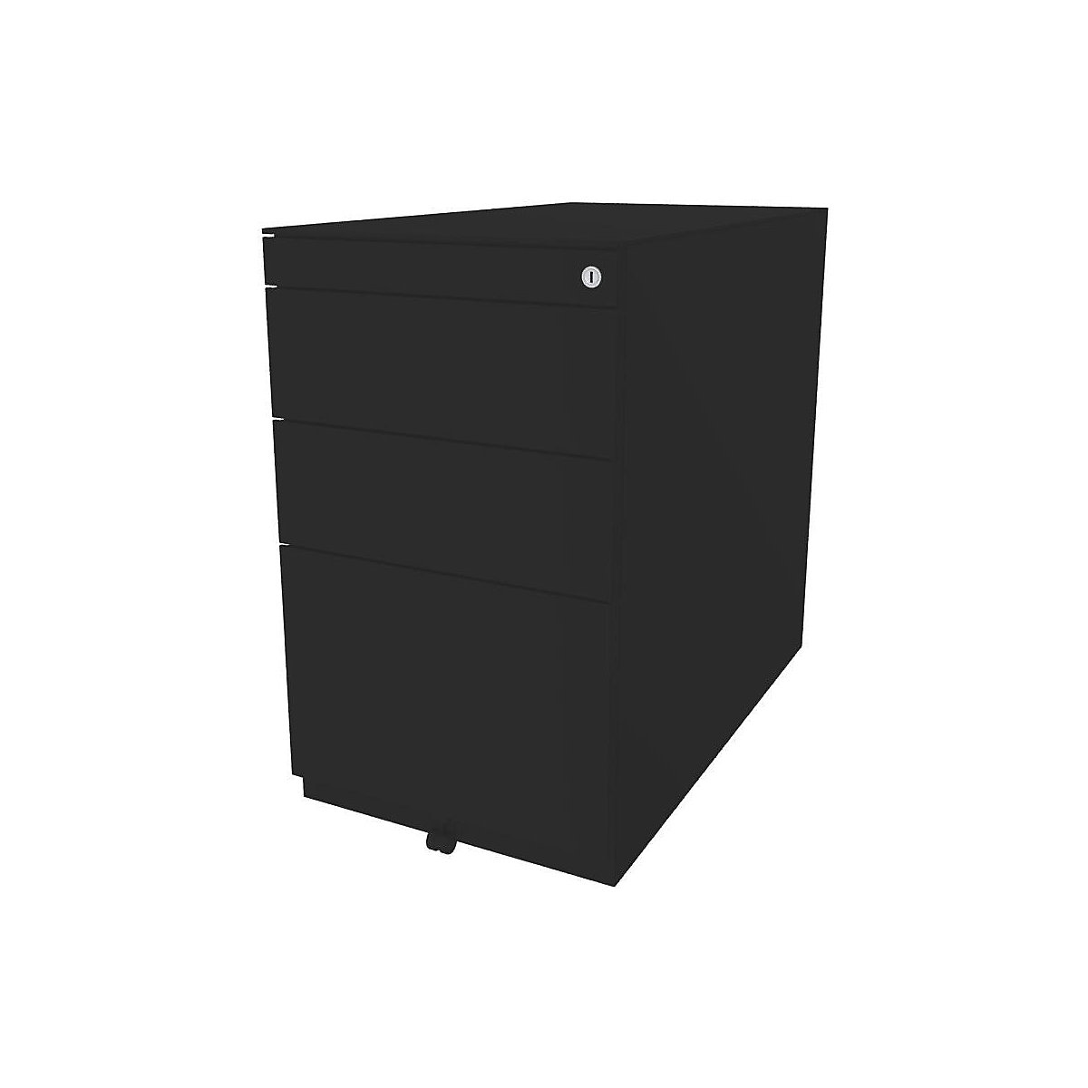 BISLEY Standcontainer Note™, mit 2 Universalschubladen, 1 Hängeregistratur, mit Top, Tiefe 775 mm, schwarz
