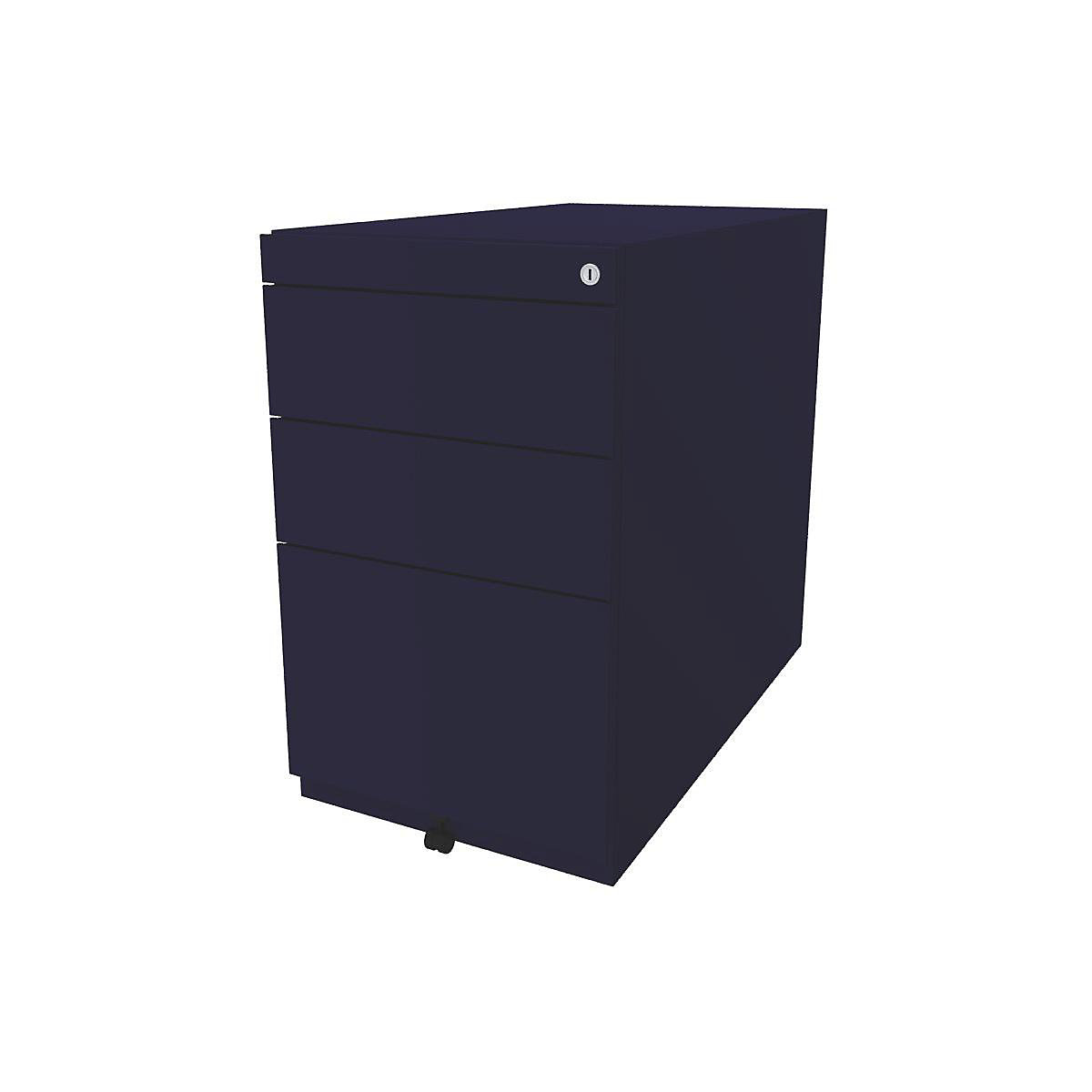 BISLEY Standcontainer Note™, mit 2 Universalschubladen, 1 Hängeregistratur, ohne Top, Tiefe 775 mm, oxfordblau